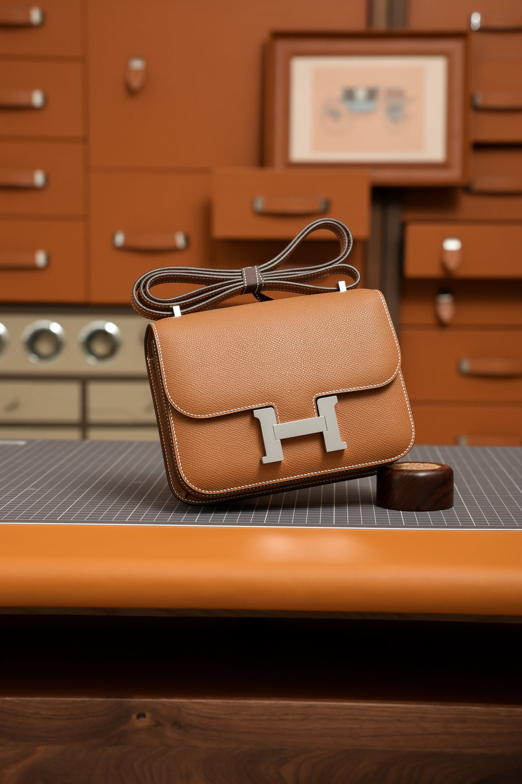 Constance- All Handmade Golden / Sliver Hardware  Golden brown  ep eather