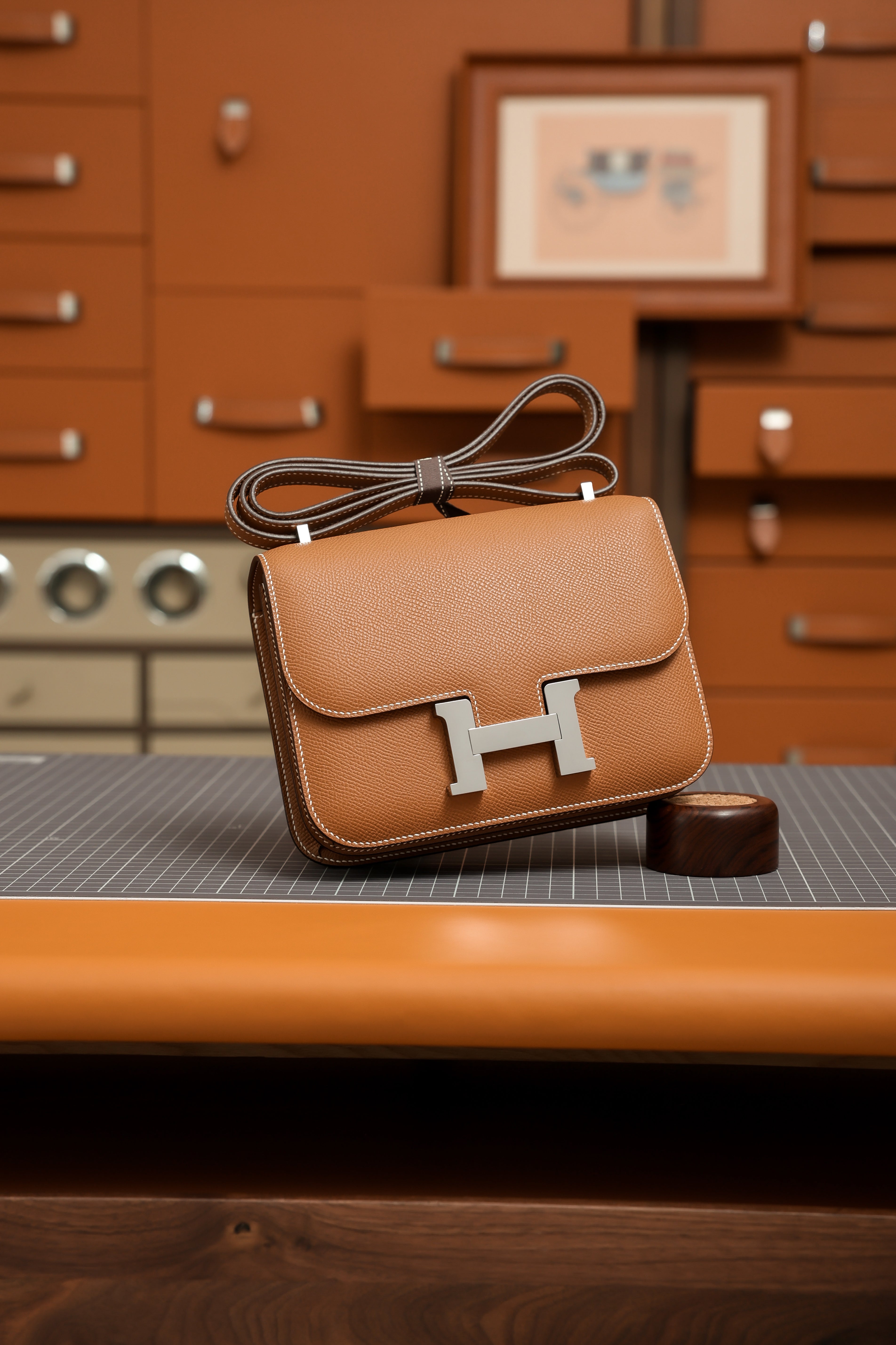 Constance- All Handmade Golden / Sliver Hardware  Golden brown  ep eather