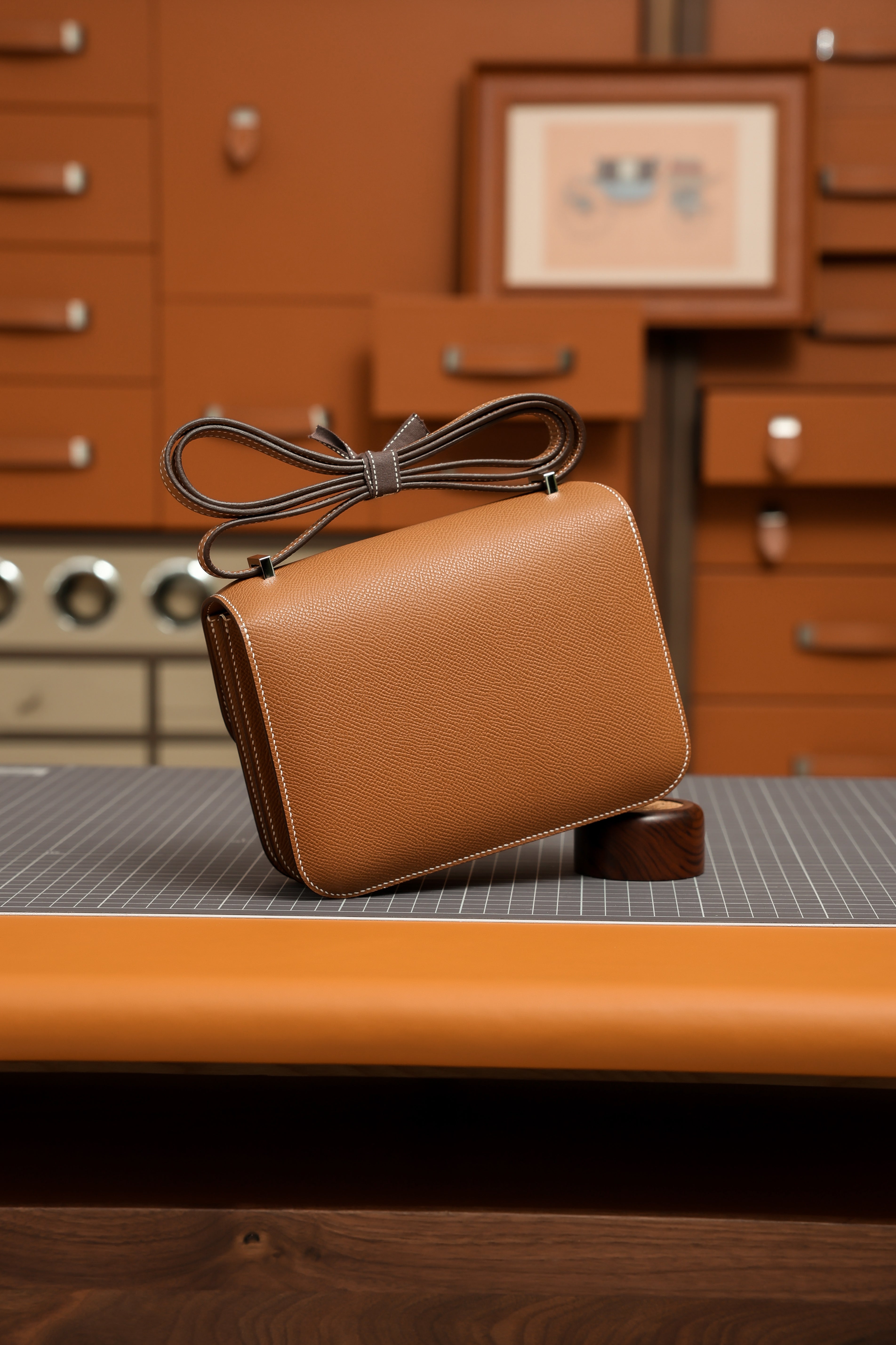 Constance- All Handmade Golden / Sliver Hardware  Golden brown  ep eather