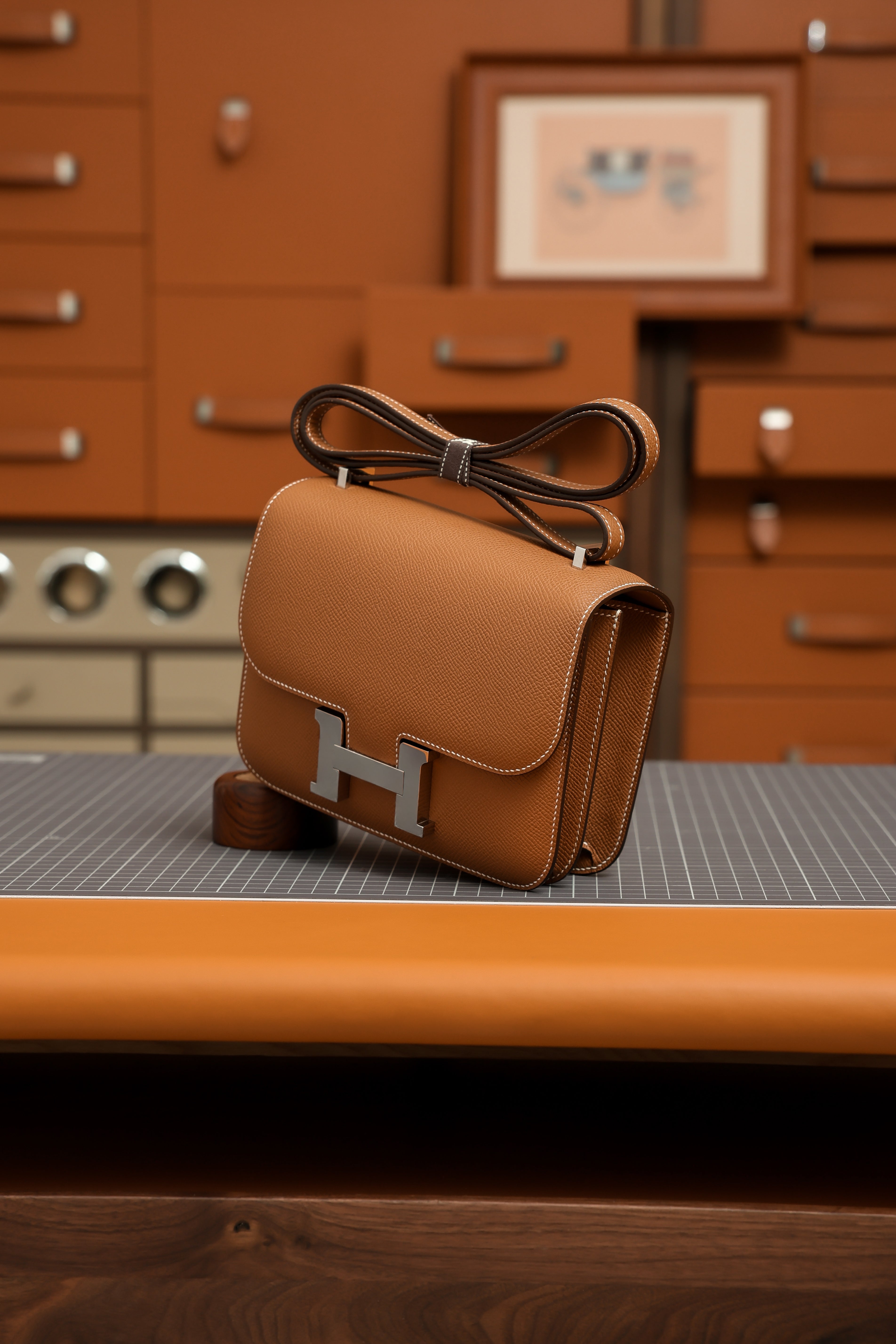 Constance- All Handmade Golden / Sliver Hardware  Golden brown  ep eather