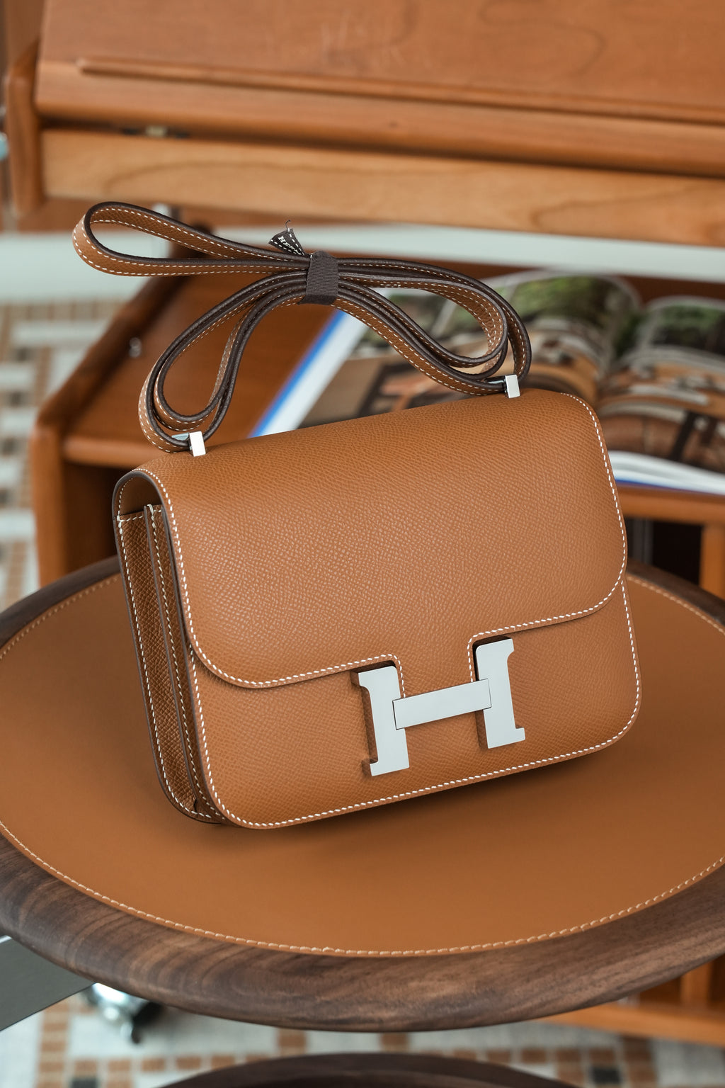 Constance- All Handmade Golden / Sliver Hardware  Golden brown  ep eather