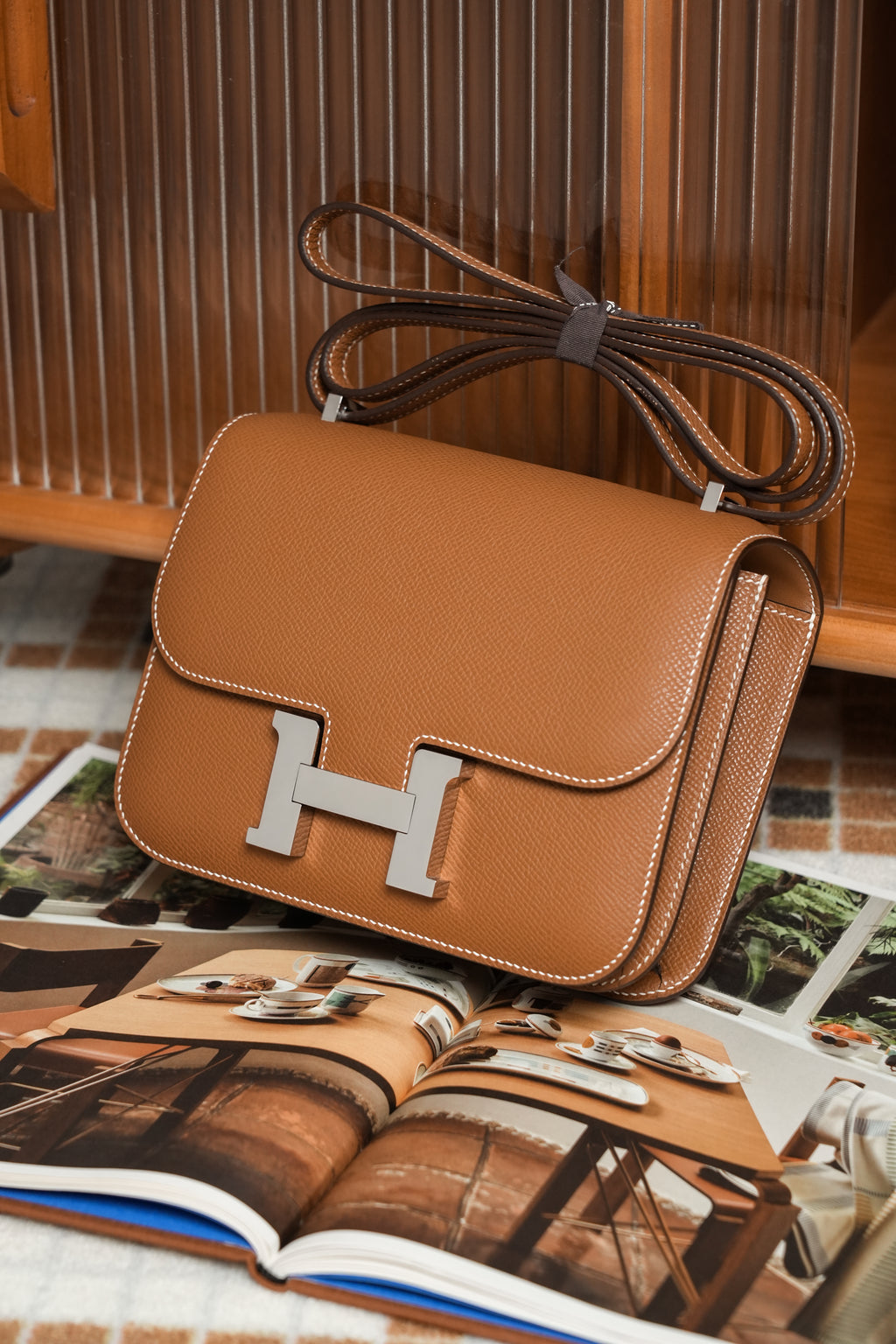 Constance- All Handmade Golden / Sliver Hardware  Golden brown  ep eather