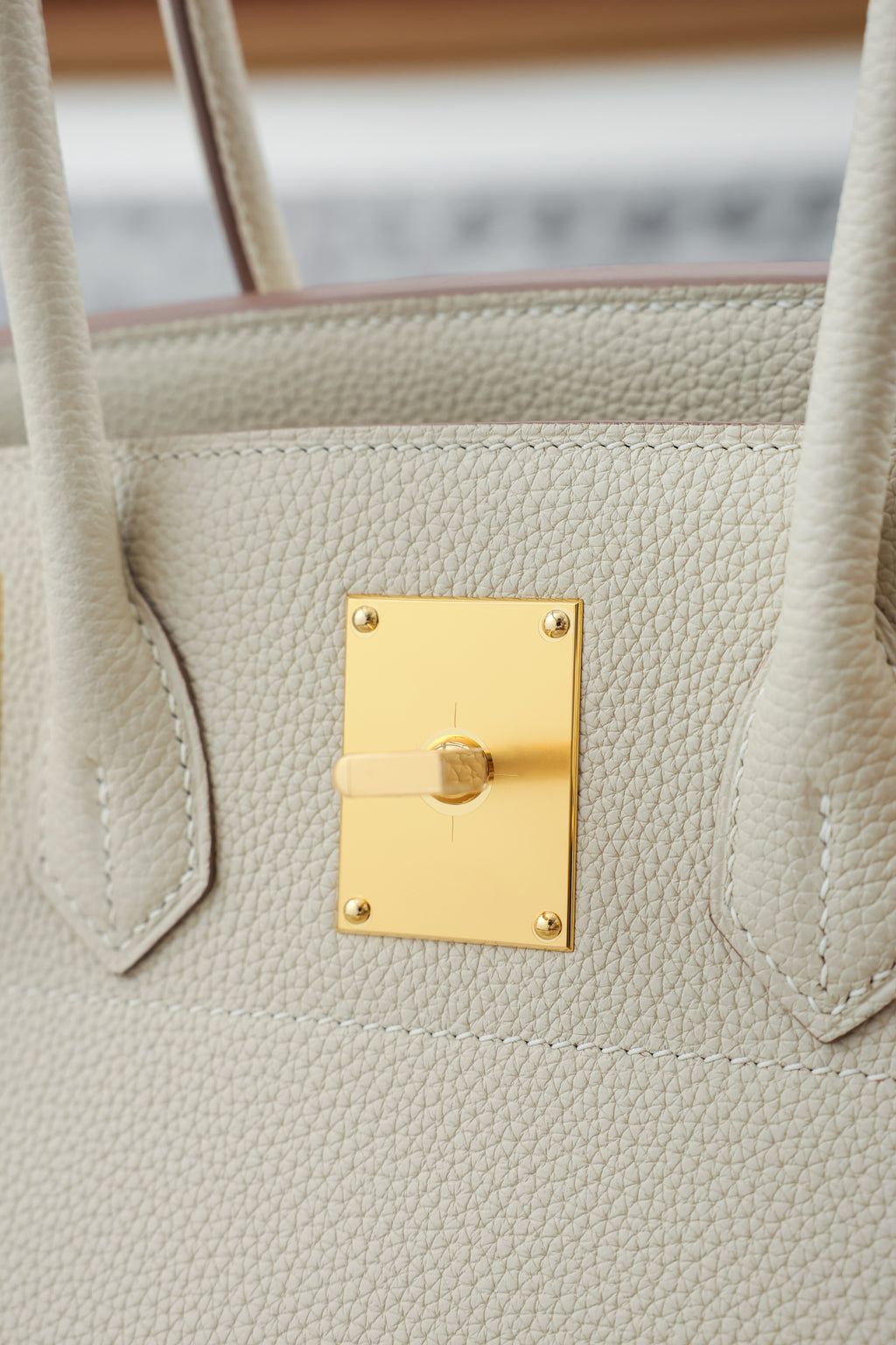 Birkin Shoulder- All Handmade Golden / SliverCraie togo leather