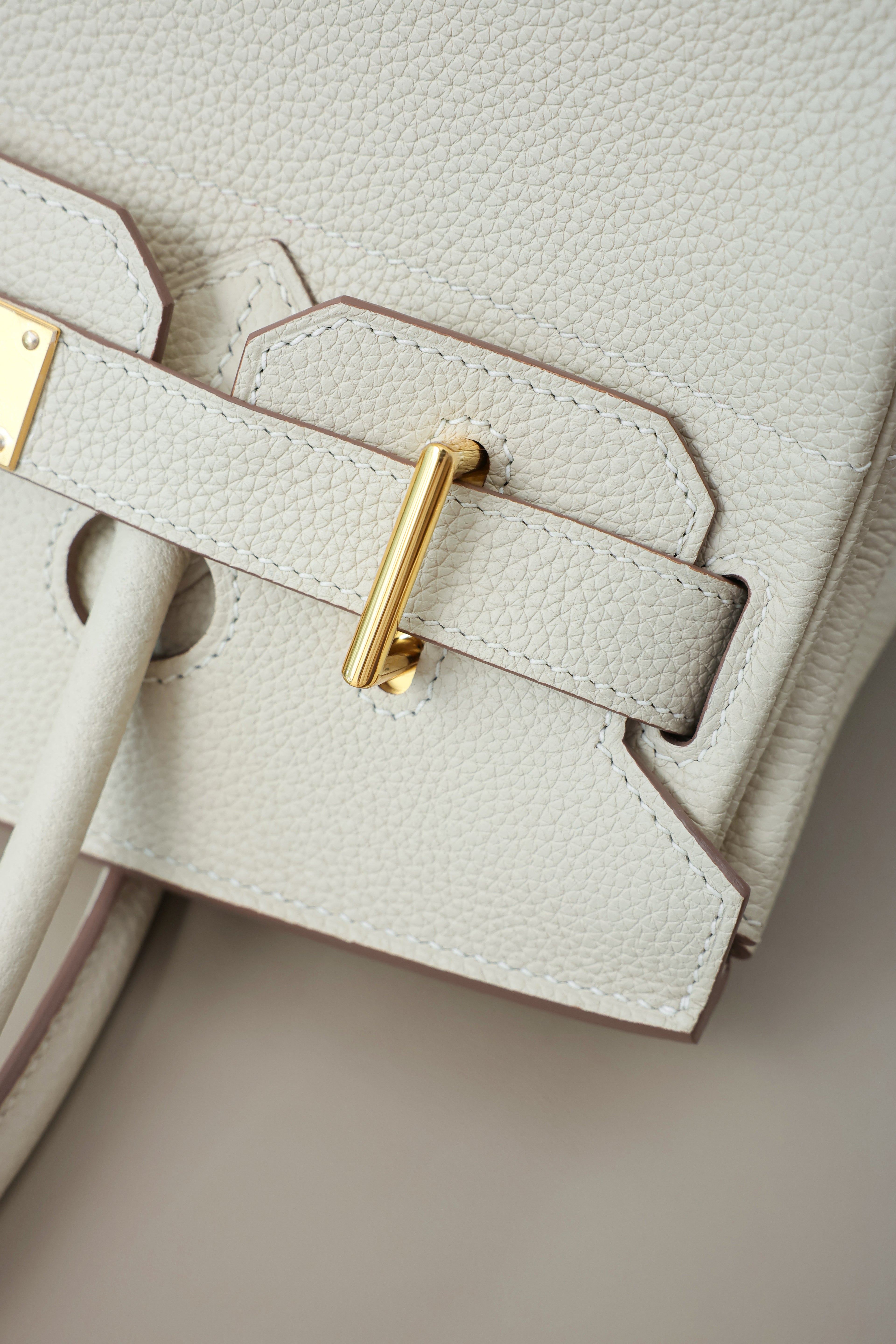 Birkin Shoulder- All Handmade Golden / SliverCraie togo leather