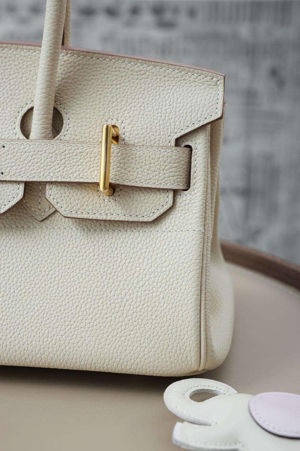 Birkin Shoulder- All Handmade Golden / SliverCraie togo leather