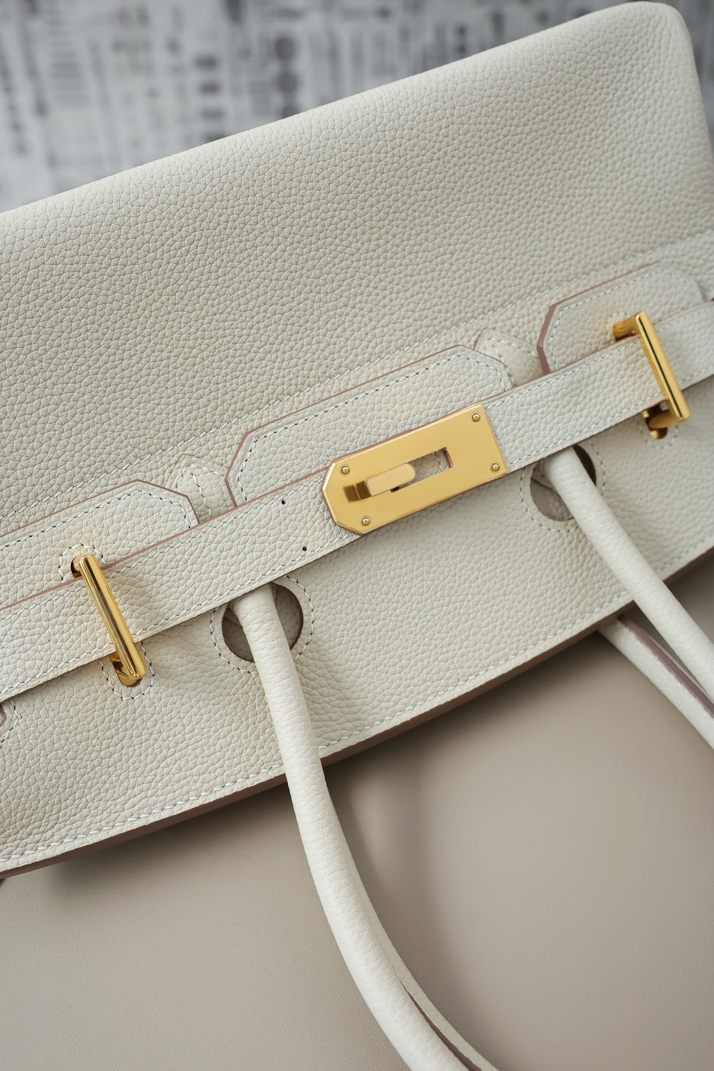 Birkin Shoulder- All Handmade Golden / SliverCraie togo leather