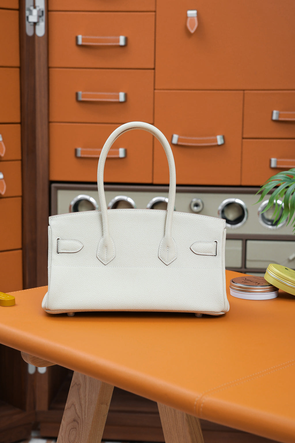 Birkin Shoulder- All Handmade Golden / SliverCraie togo leather