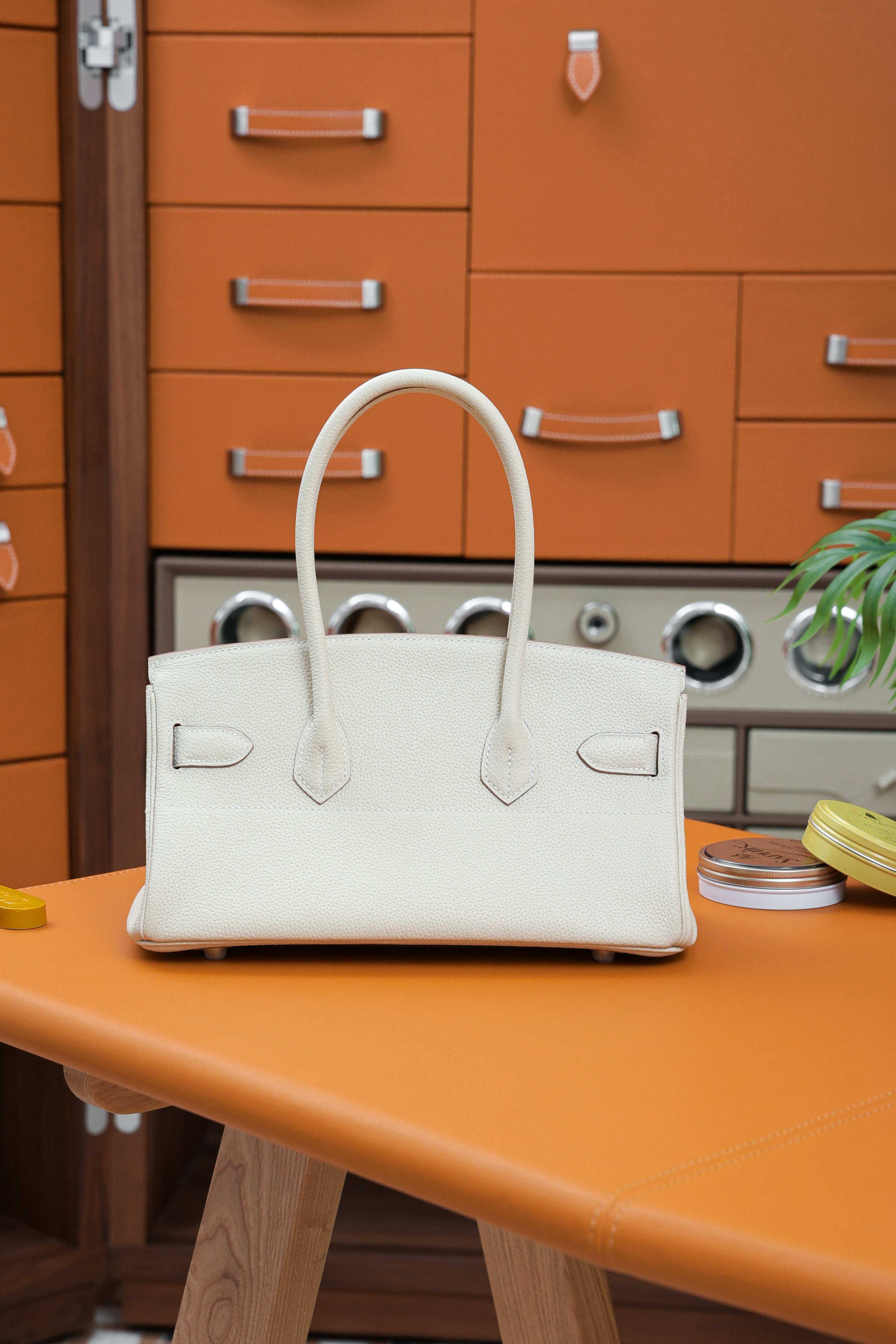 Birkin Shoulder- All Handmade Golden / SliverCraie togo leather