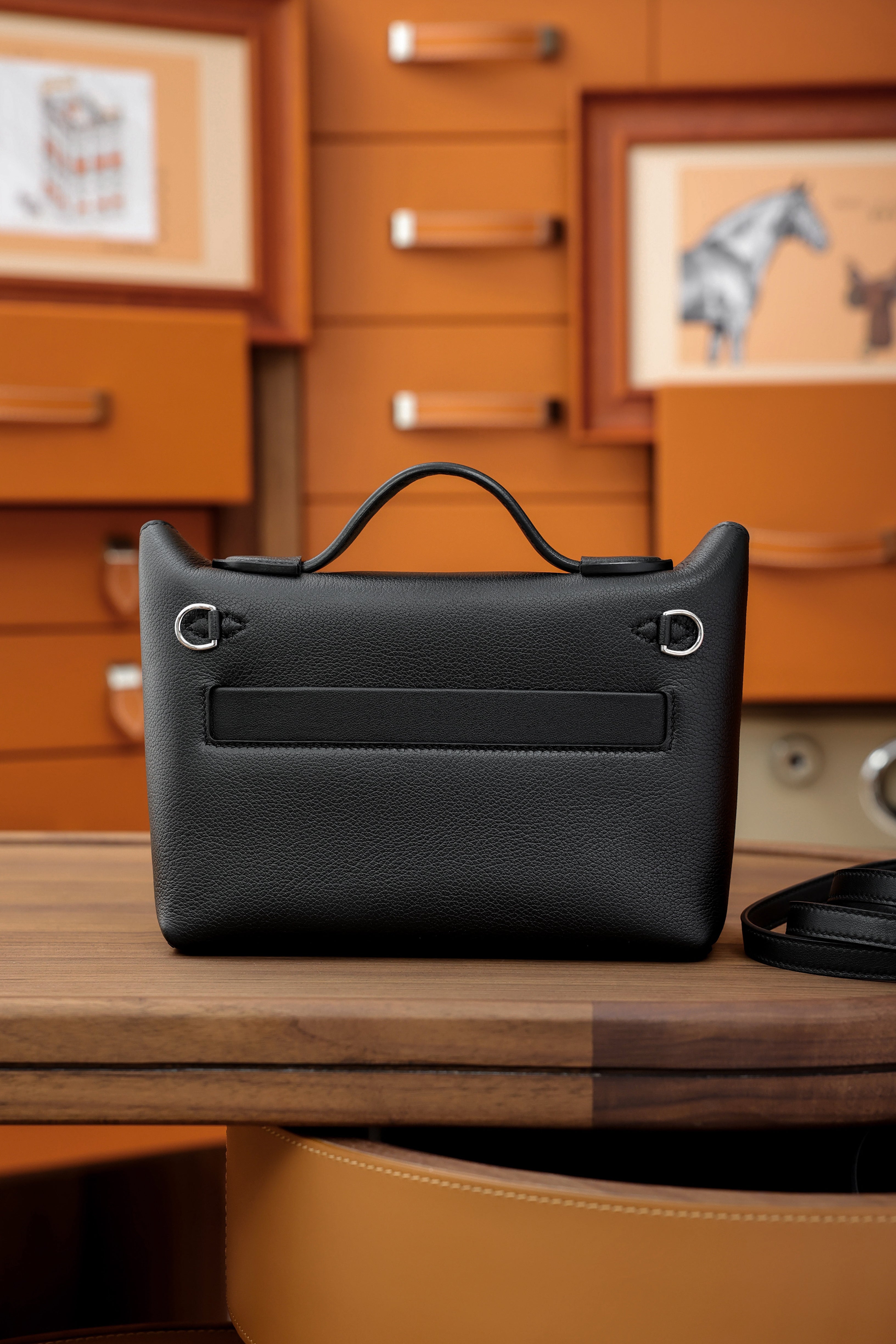 2424- All Handmade Golden / Sliver Hardware Noir  TC eather