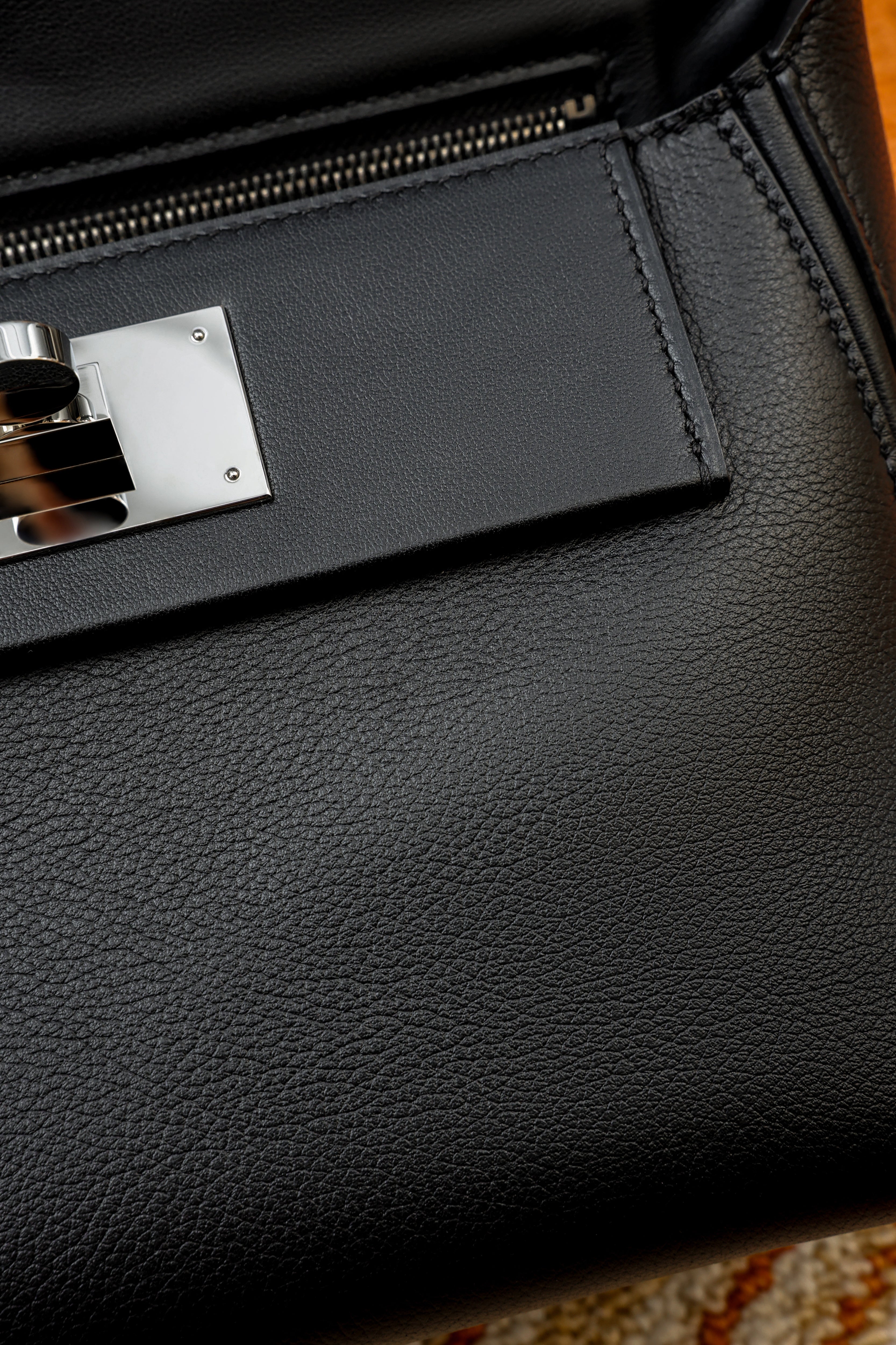 2424- All Handmade Golden / Sliver Hardware Noir  TC eather