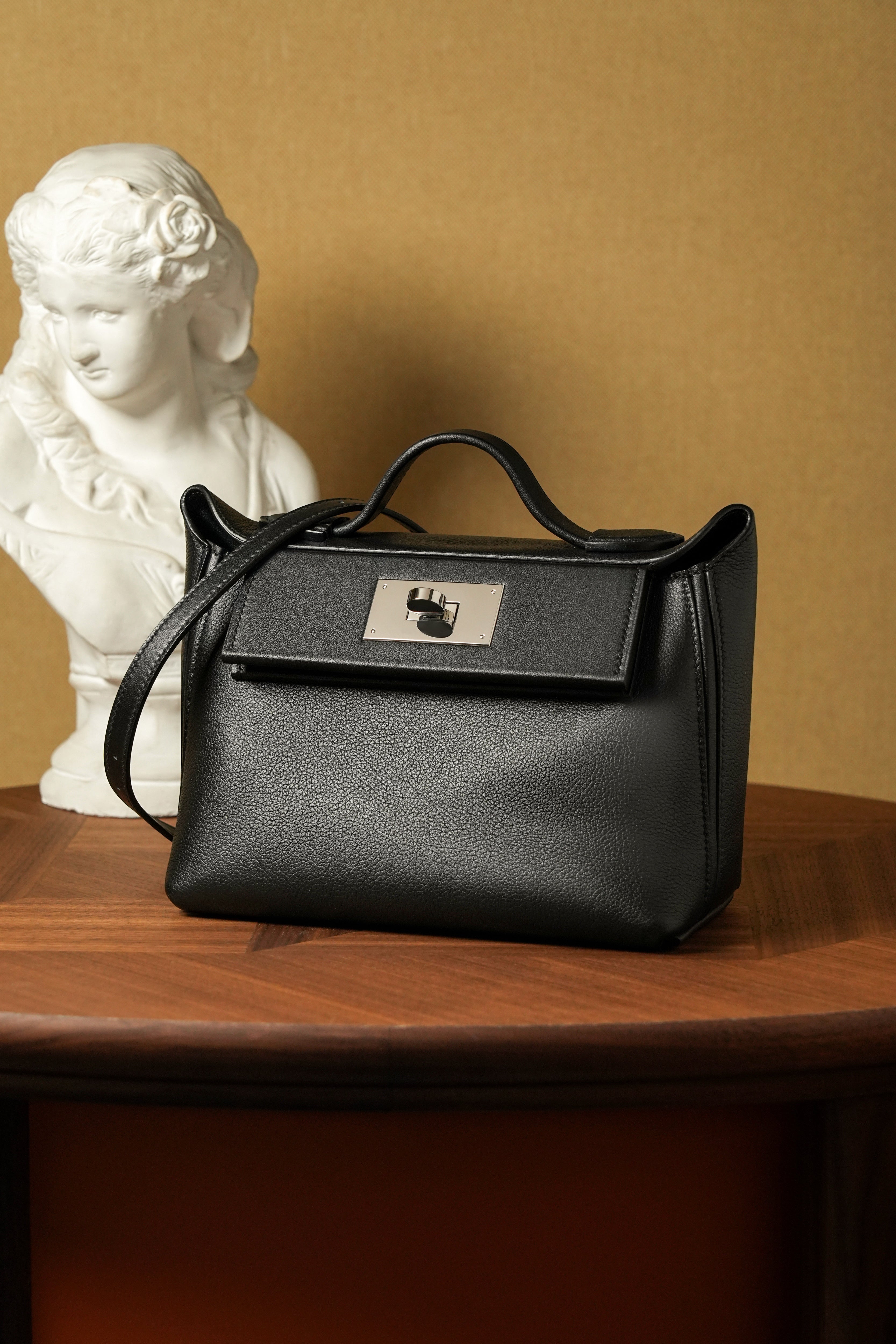 2424- All Handmade Golden / Sliver Hardware Noir  TC eather