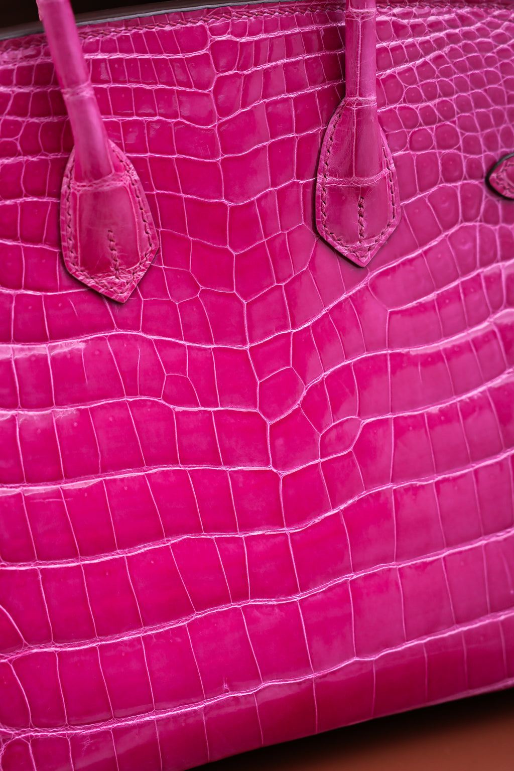 BK-2024 All Handmade Golden / Sliver  Hardware Rose sheherzade Bright surface Porosus Crocodile leather