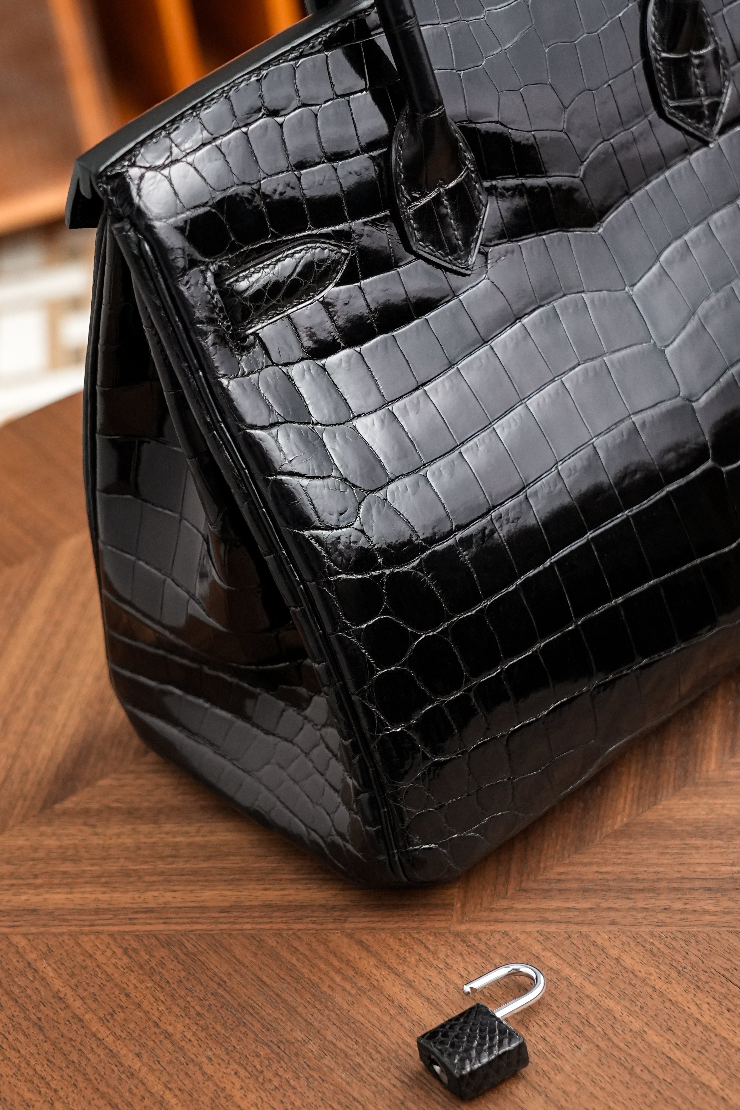 BK-2024 All Handmade Golden / Sliver Hardware Nior Bright surface Nile crocodile leather