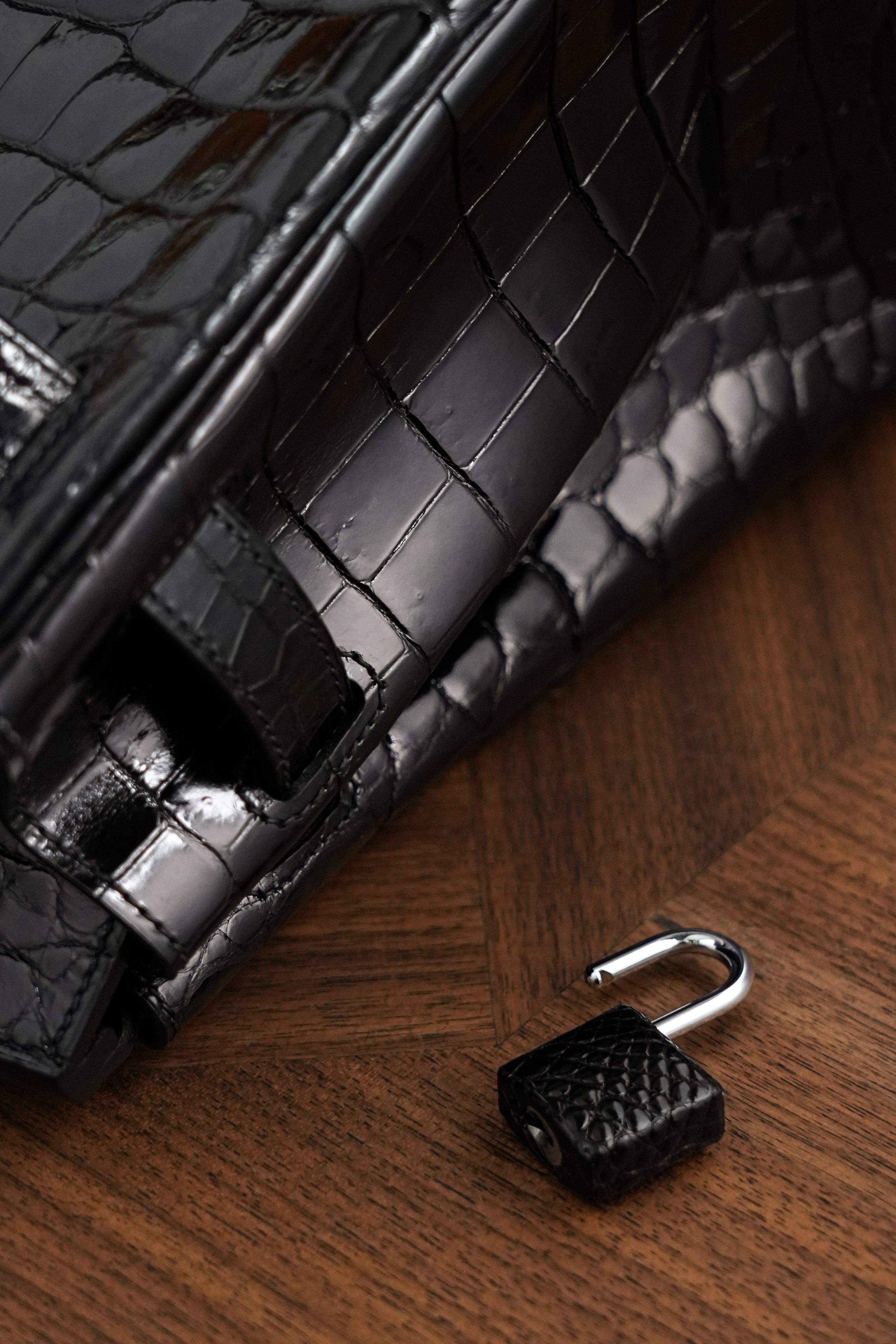 BK-2024 All Handmade Golden / Sliver Hardware Nior Bright surface Nile crocodile leather