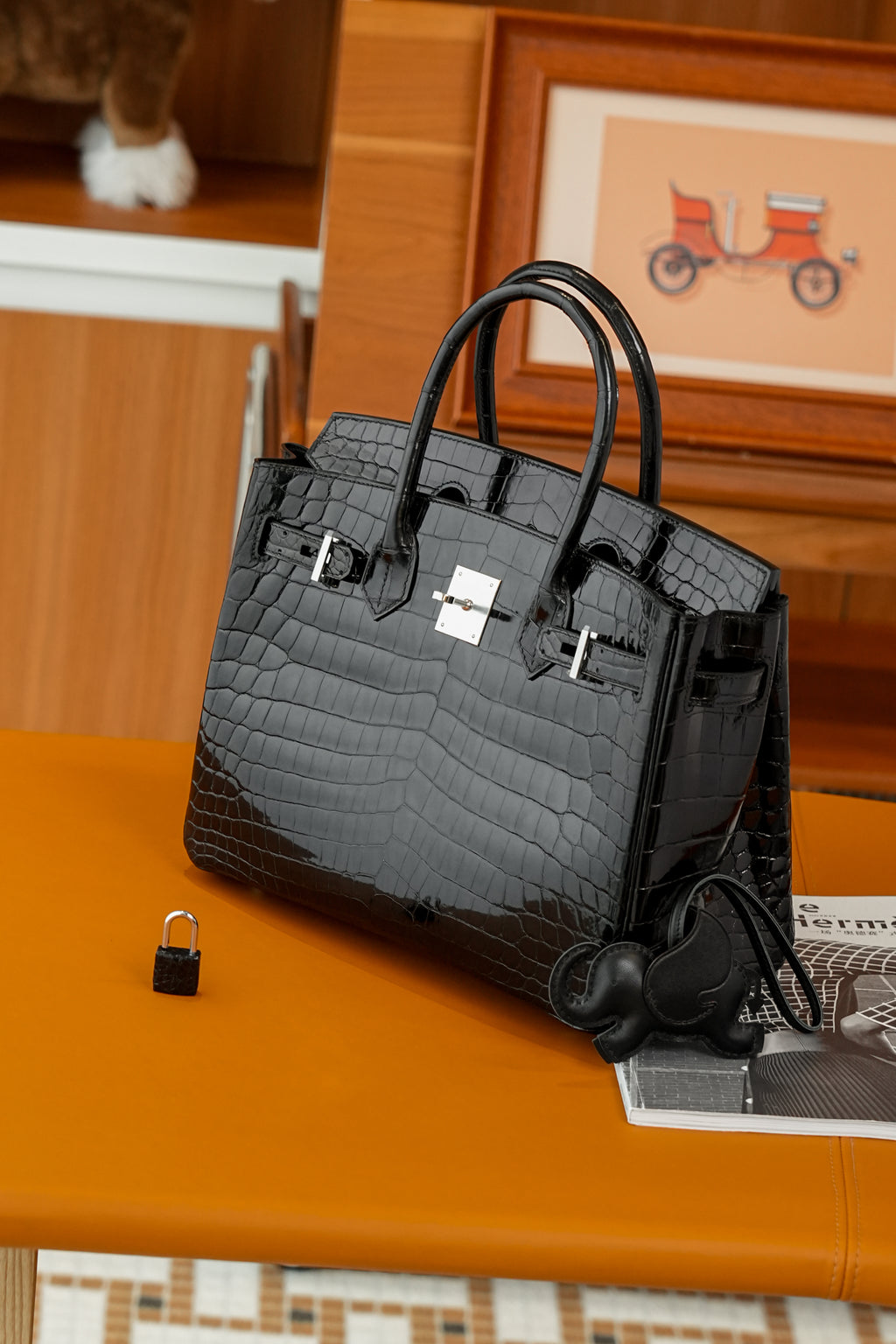 BK-2024 All Handmade Golden / Sliver Hardware Nior Bright surface Nile crocodile leather