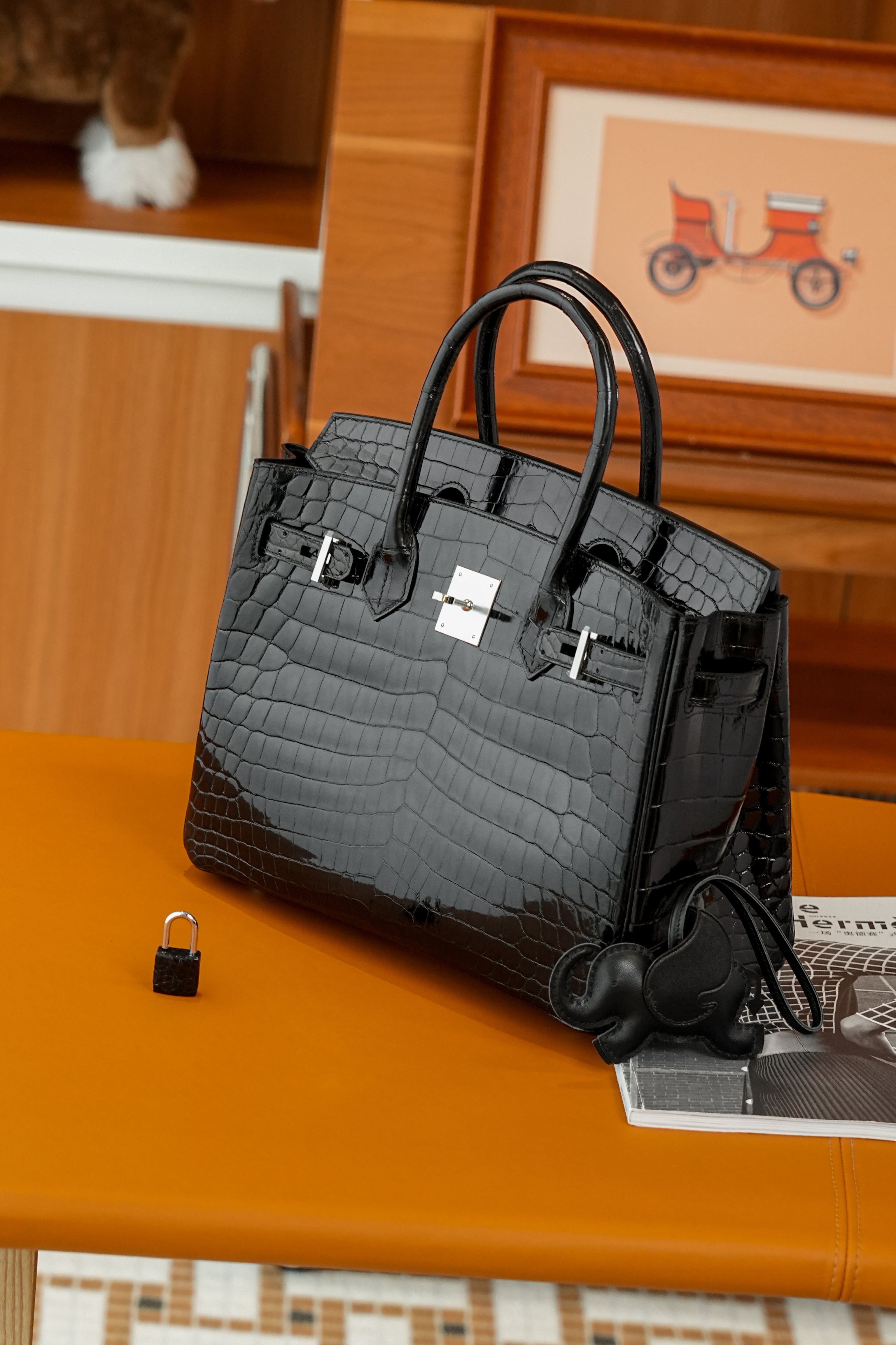 BK-2024 All Handmade Golden / Sliver Hardware Nior Bright surface Nile crocodile leather