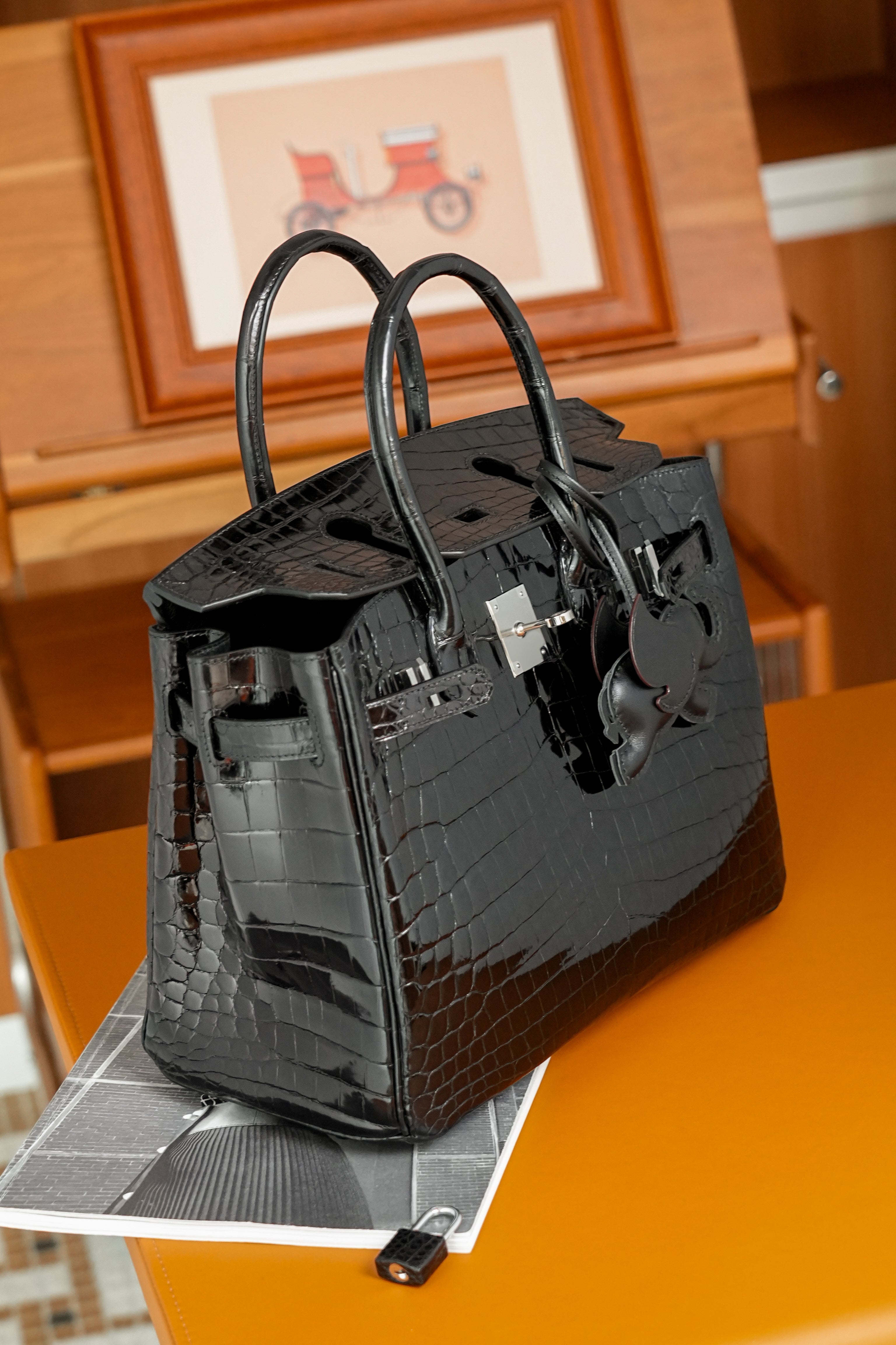 BK-2024 All Handmade Golden / Sliver Hardware Nior Bright surface Nile crocodile leather