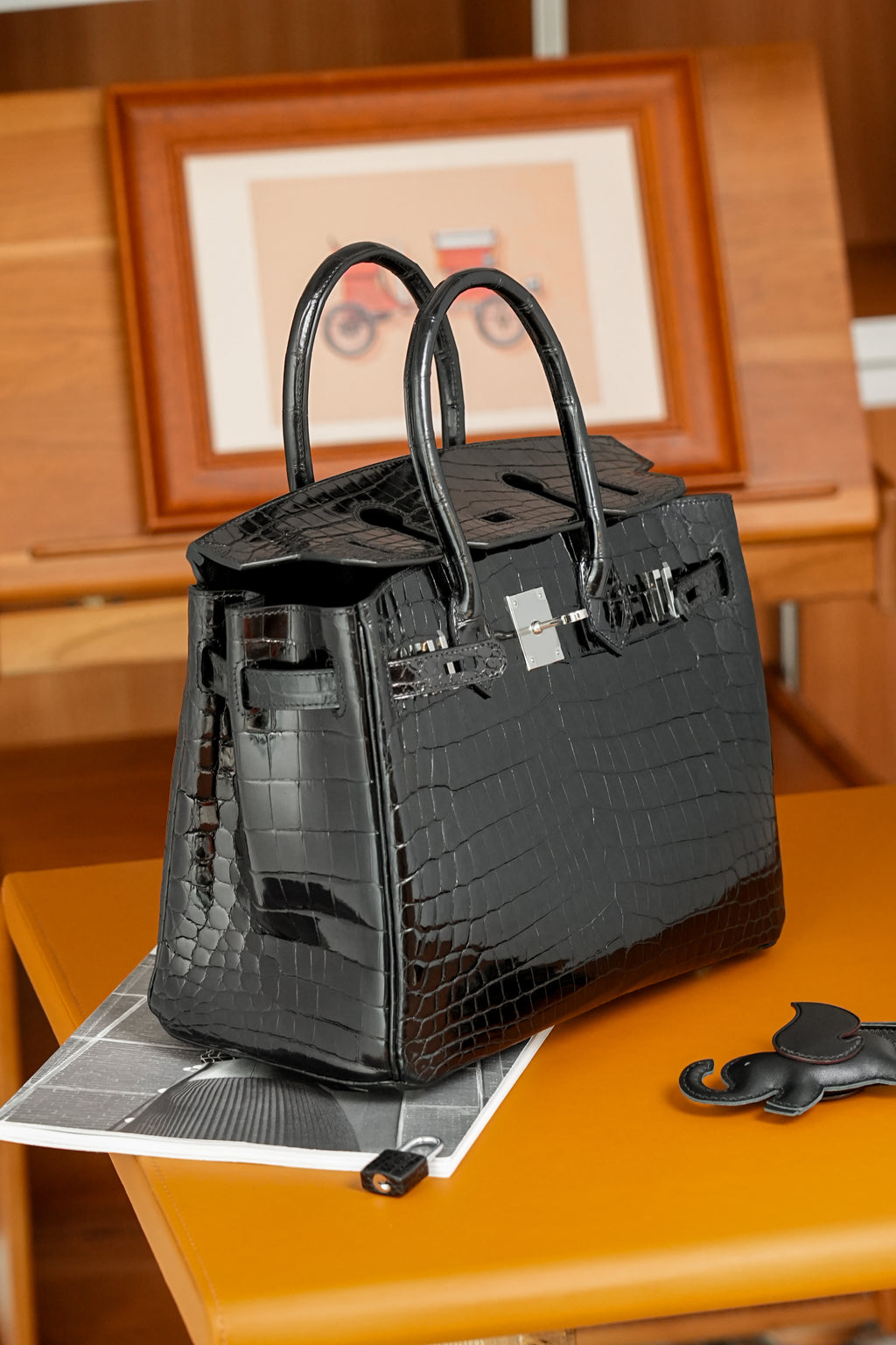 BK-2024 All Handmade Golden / Sliver Hardware Nior Bright surface Nile crocodile leather