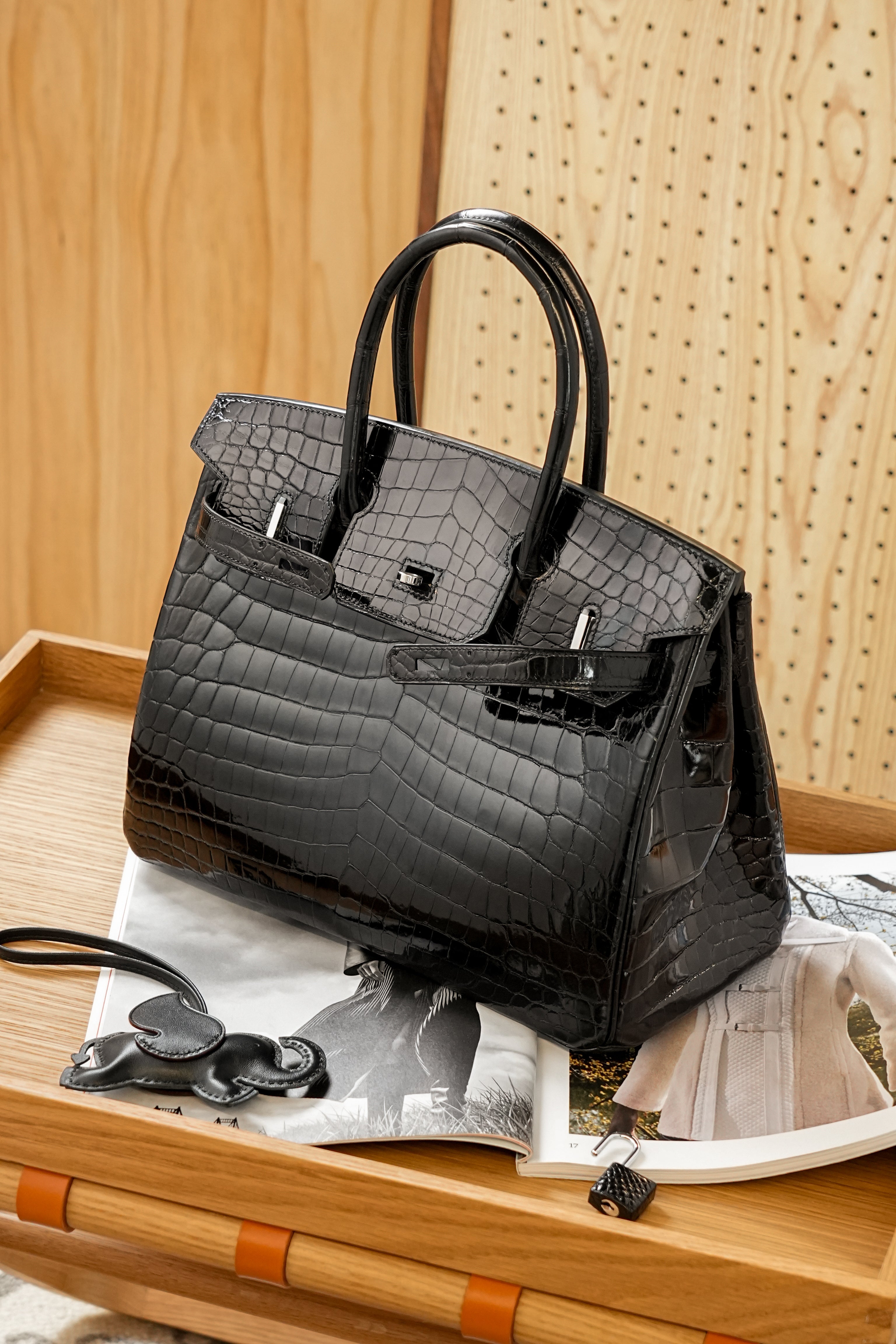 BK-2024 All Handmade Golden / Sliver Hardware Nior Bright surface Nile crocodile leather