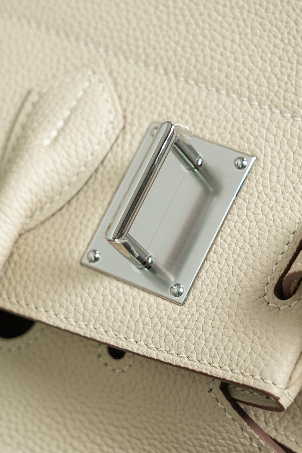 Birkin Shoulder- All Handmade Golden / Sliver Craie togo leather