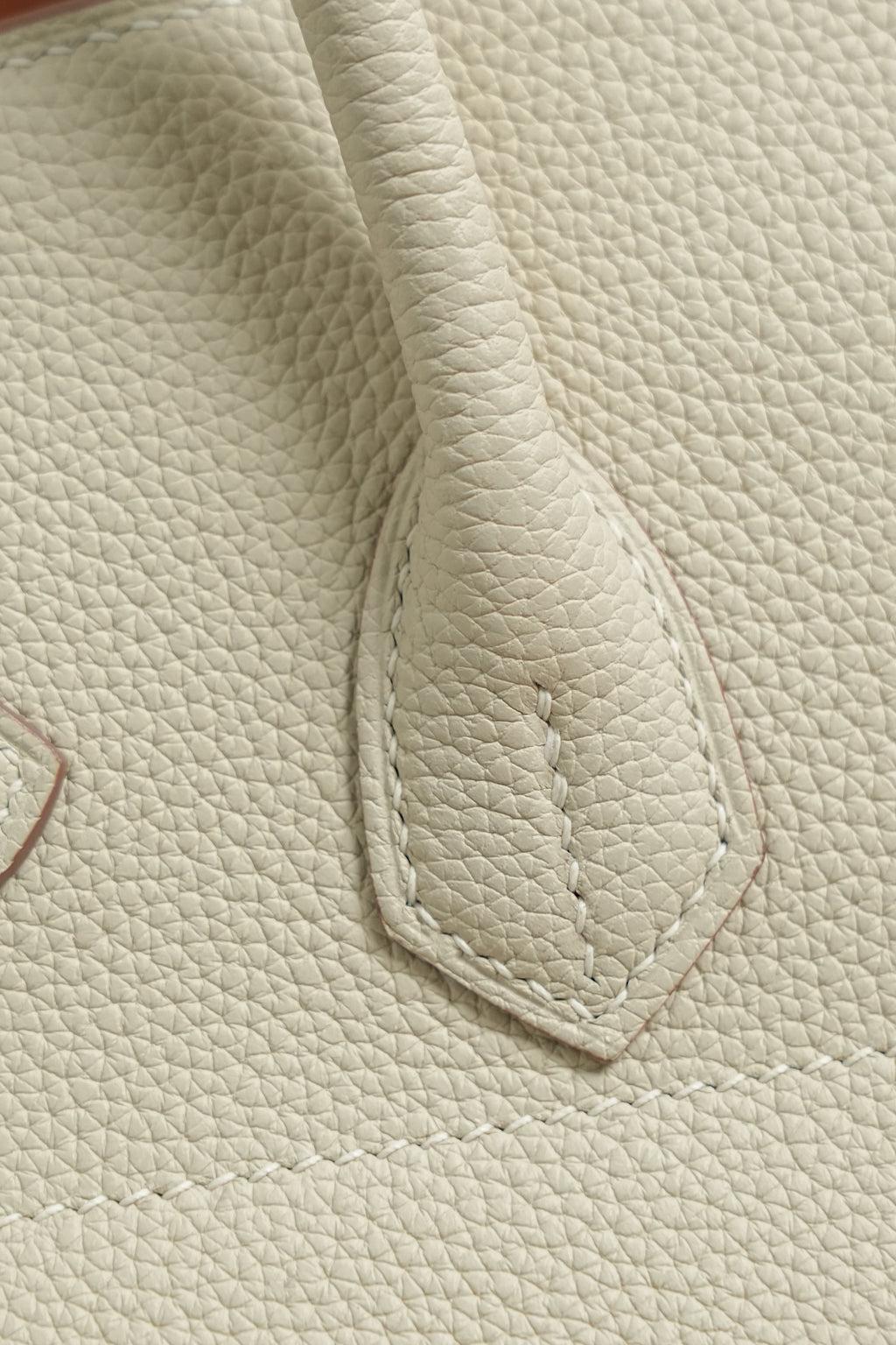 Birkin Shoulder- All Handmade Golden / Sliver Craie togo leather