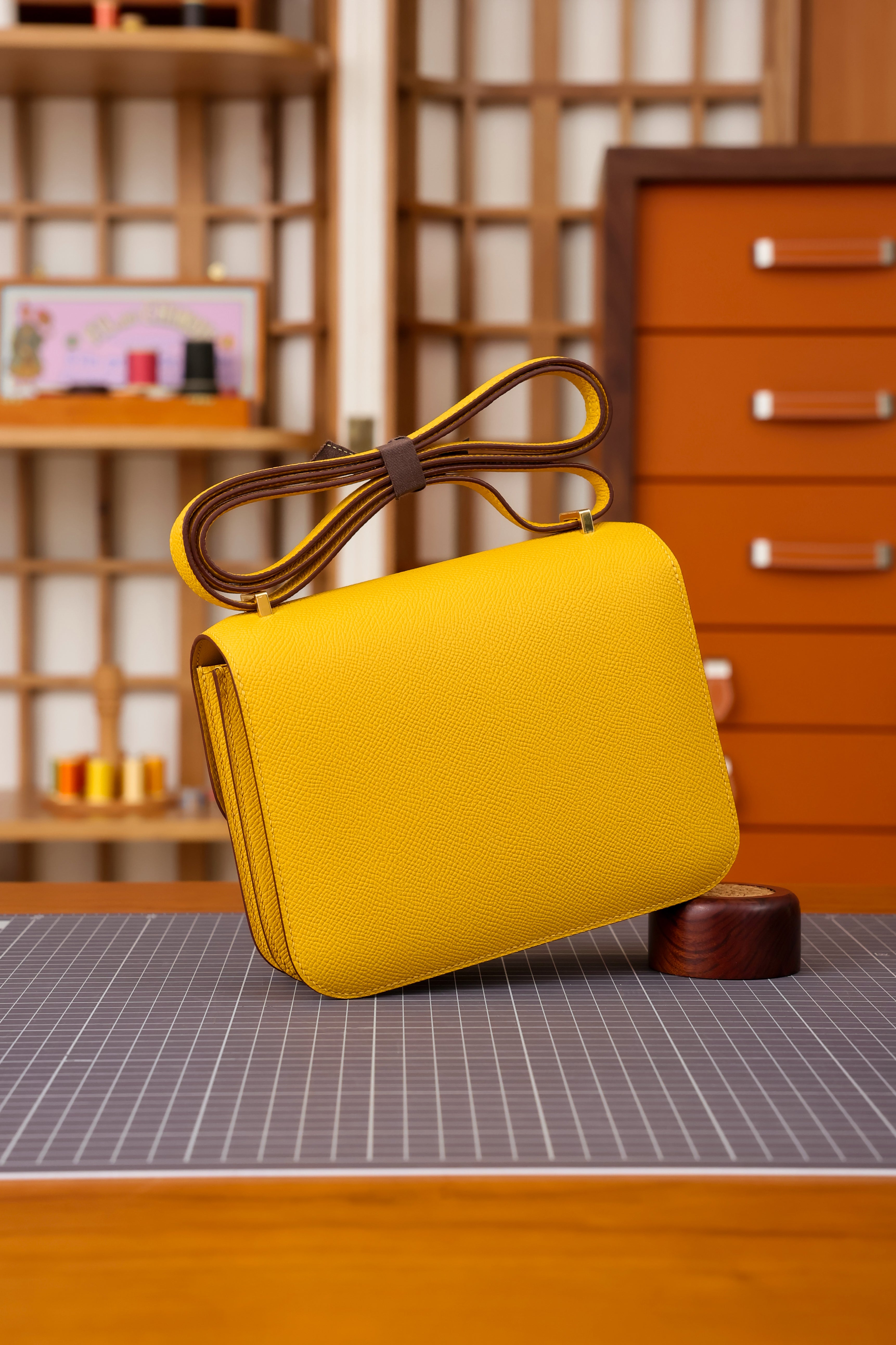 Constance- All Handmade Golden / Sliver Hardware Miel Ep eather