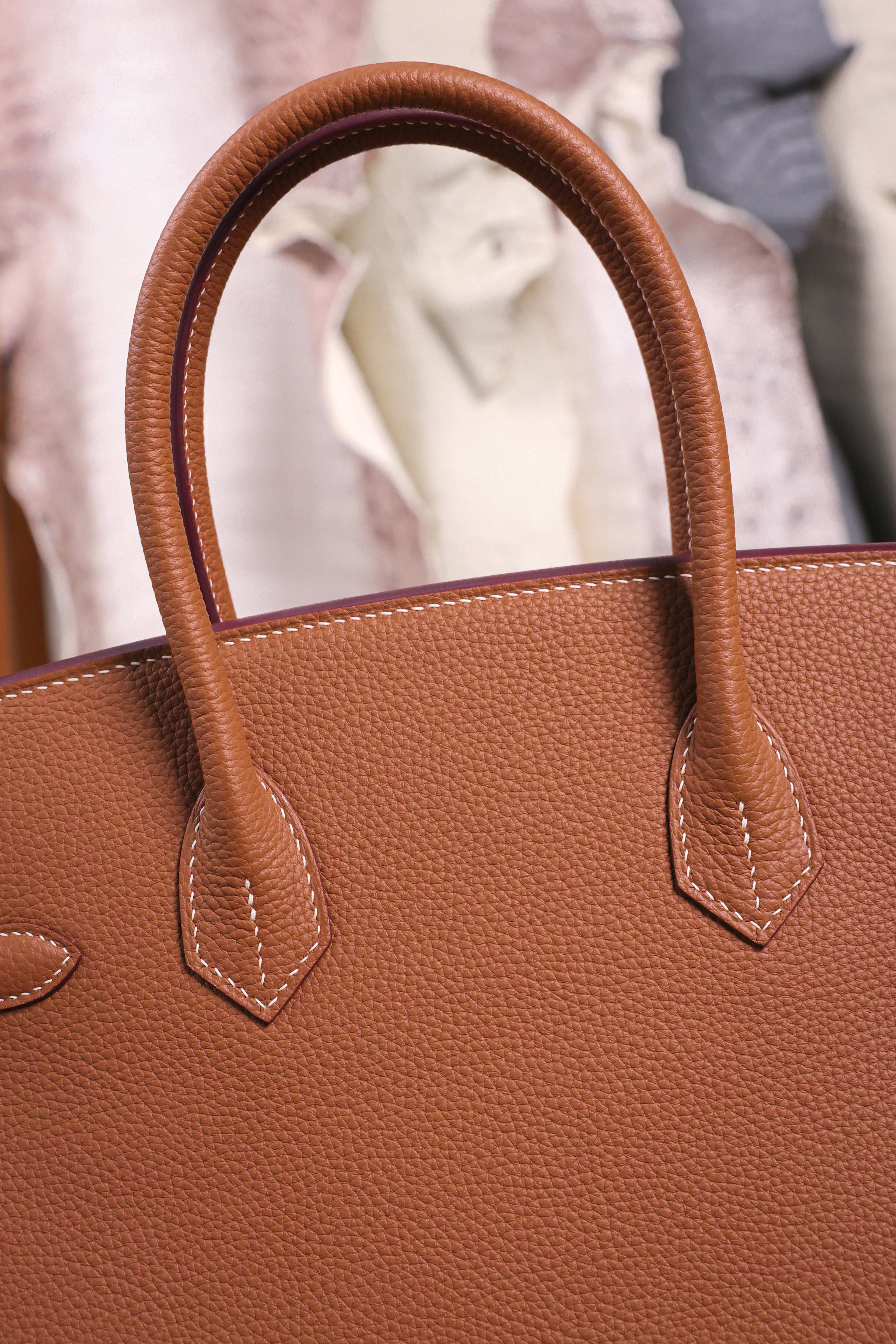 Birkin- All Handmade Golden / Sliver Golden brown togo leather