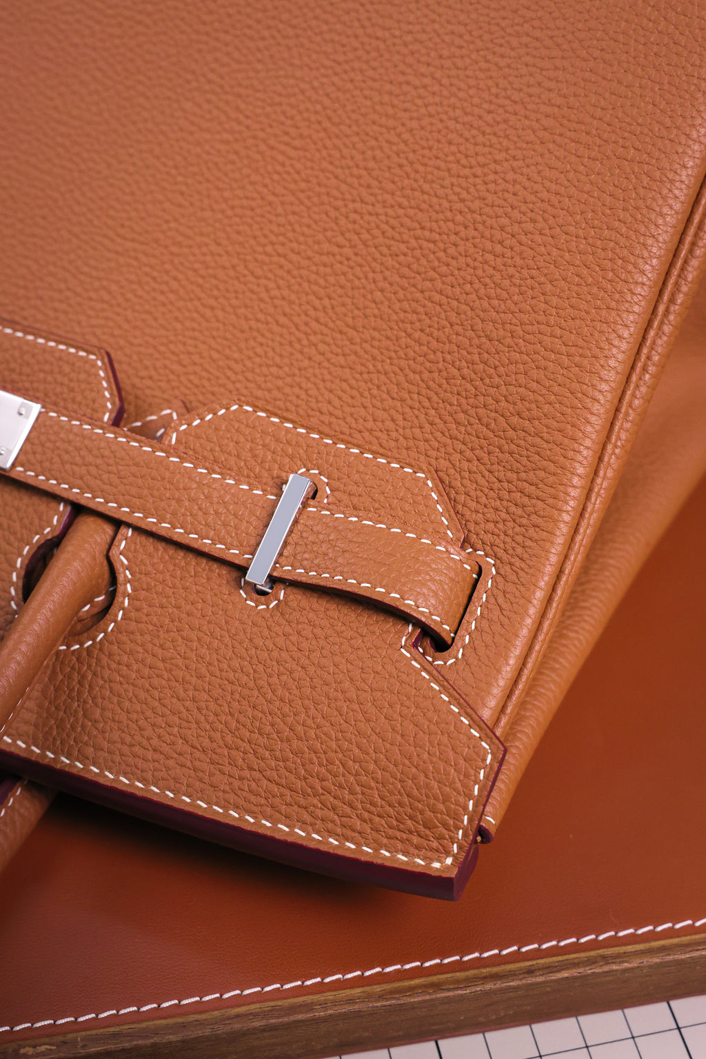 Birkin- All Handmade Golden / Sliver Golden brown togo leather