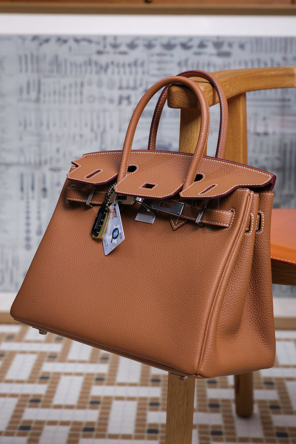 Birkin- All Handmade Golden / Sliver Golden brown togo leather