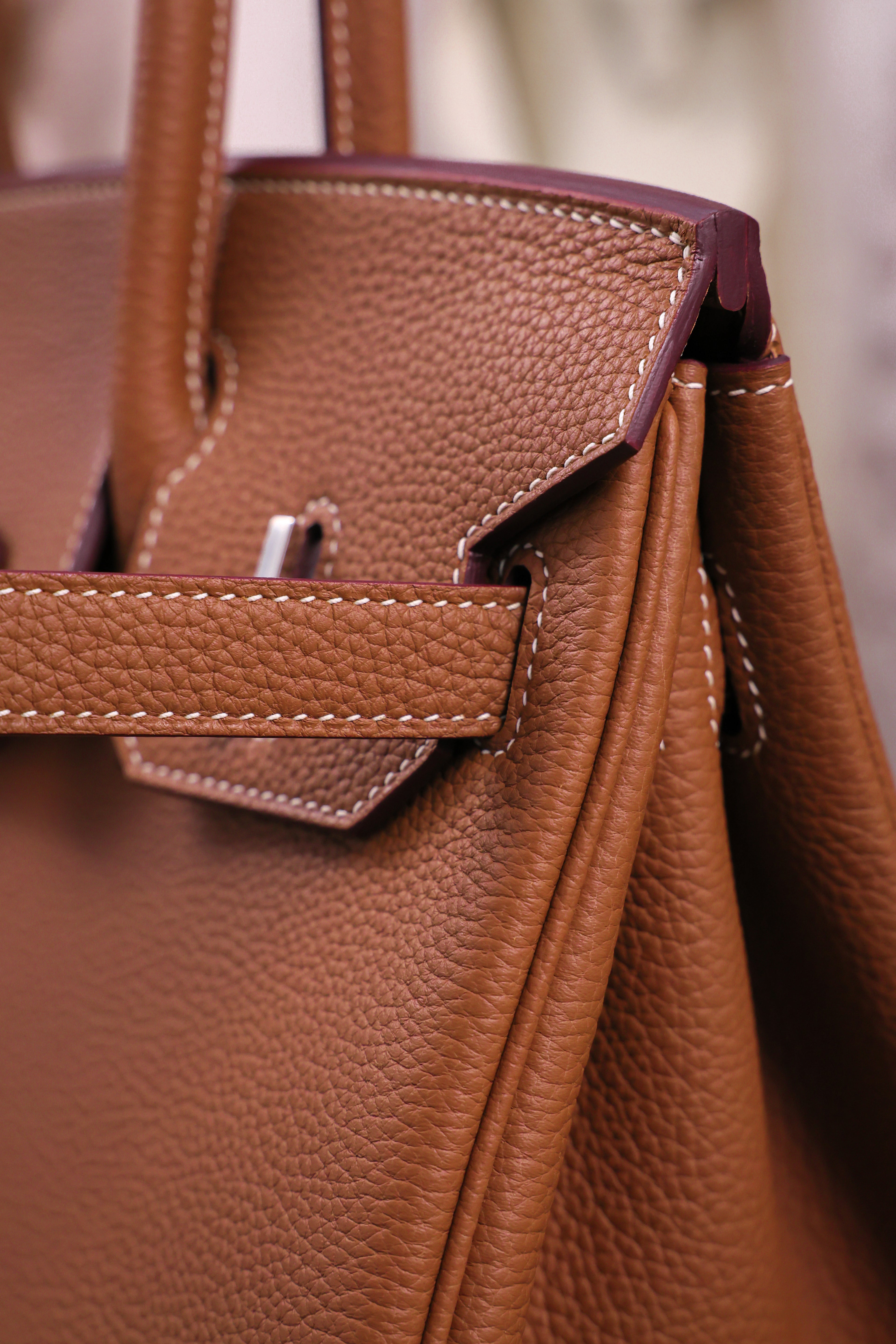 Birkin- All Handmade Golden / Sliver Golden brown togo leather