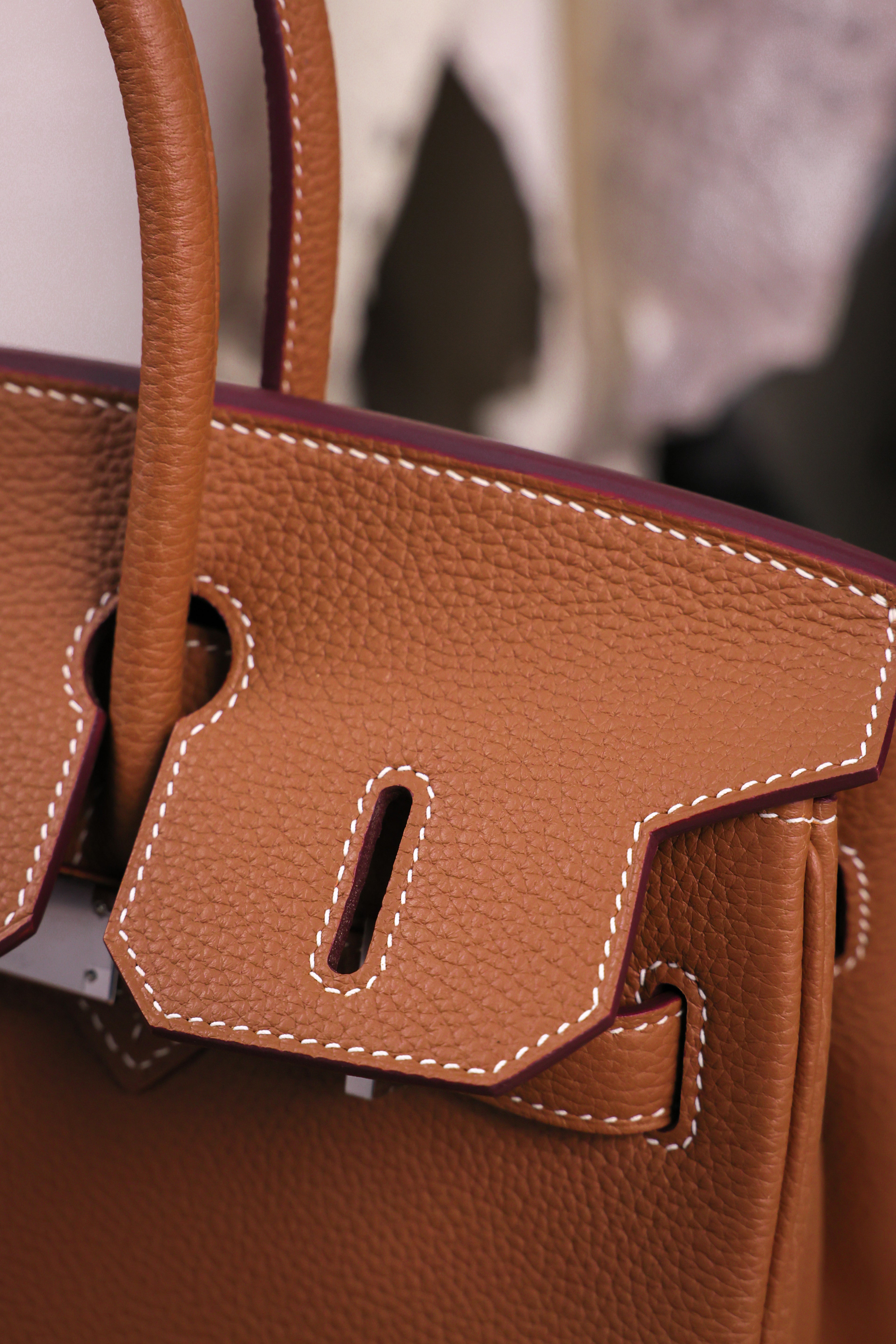 Birkin- All Handmade Golden / Sliver Golden brown togo leather