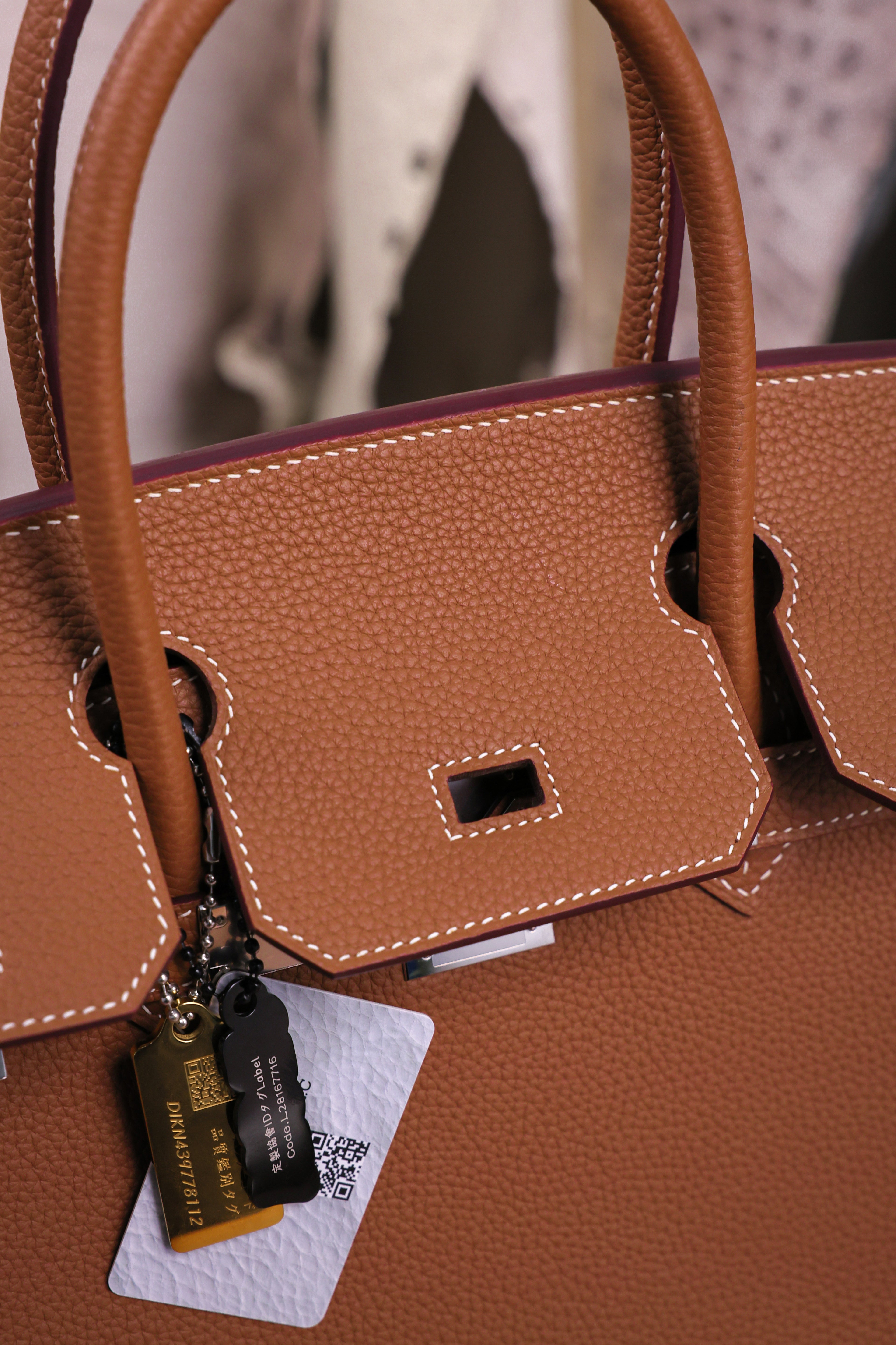 Birkin- All Handmade Golden / Sliver Golden brown togo leather