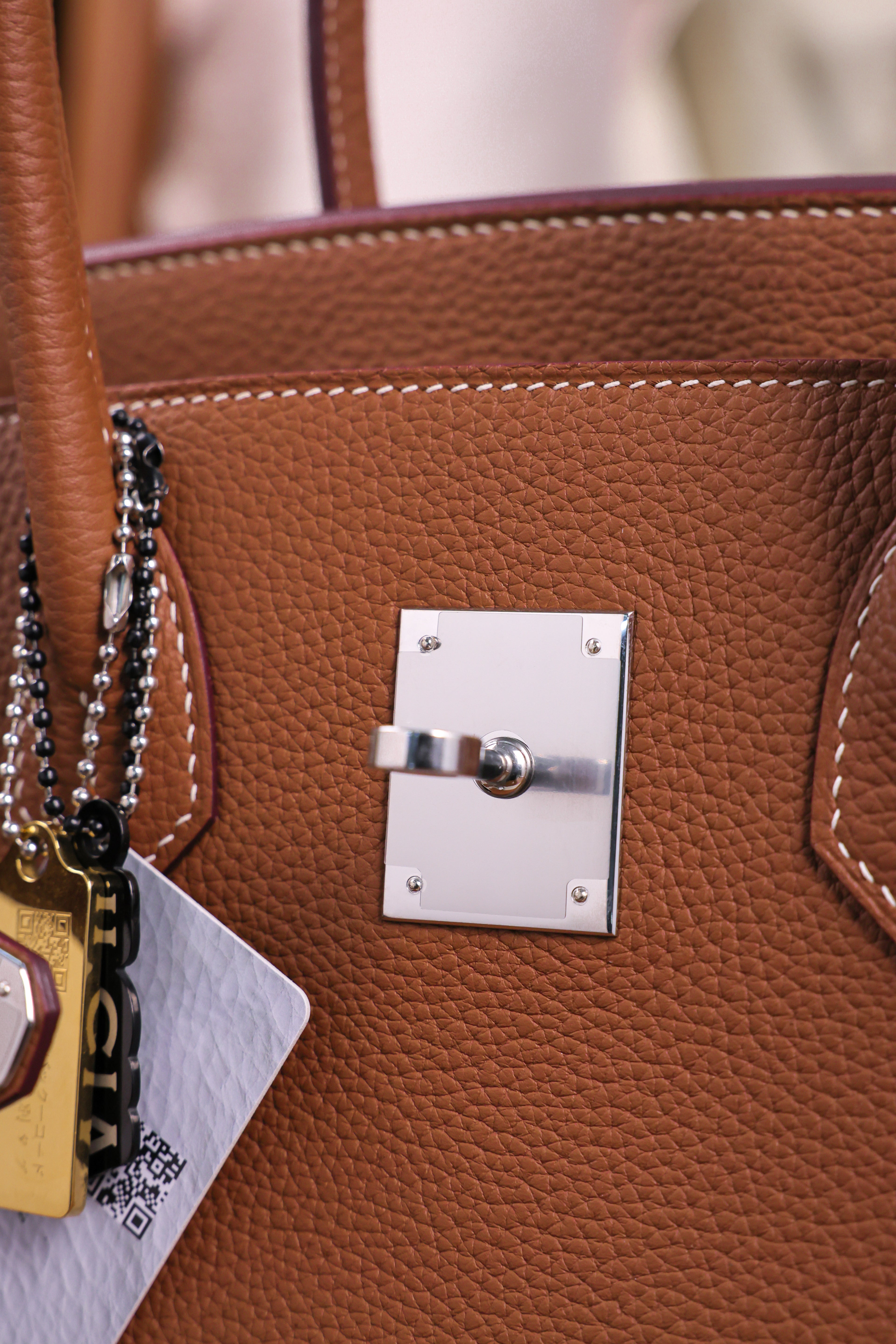 Birkin- All Handmade Golden / Sliver Golden brown togo leather