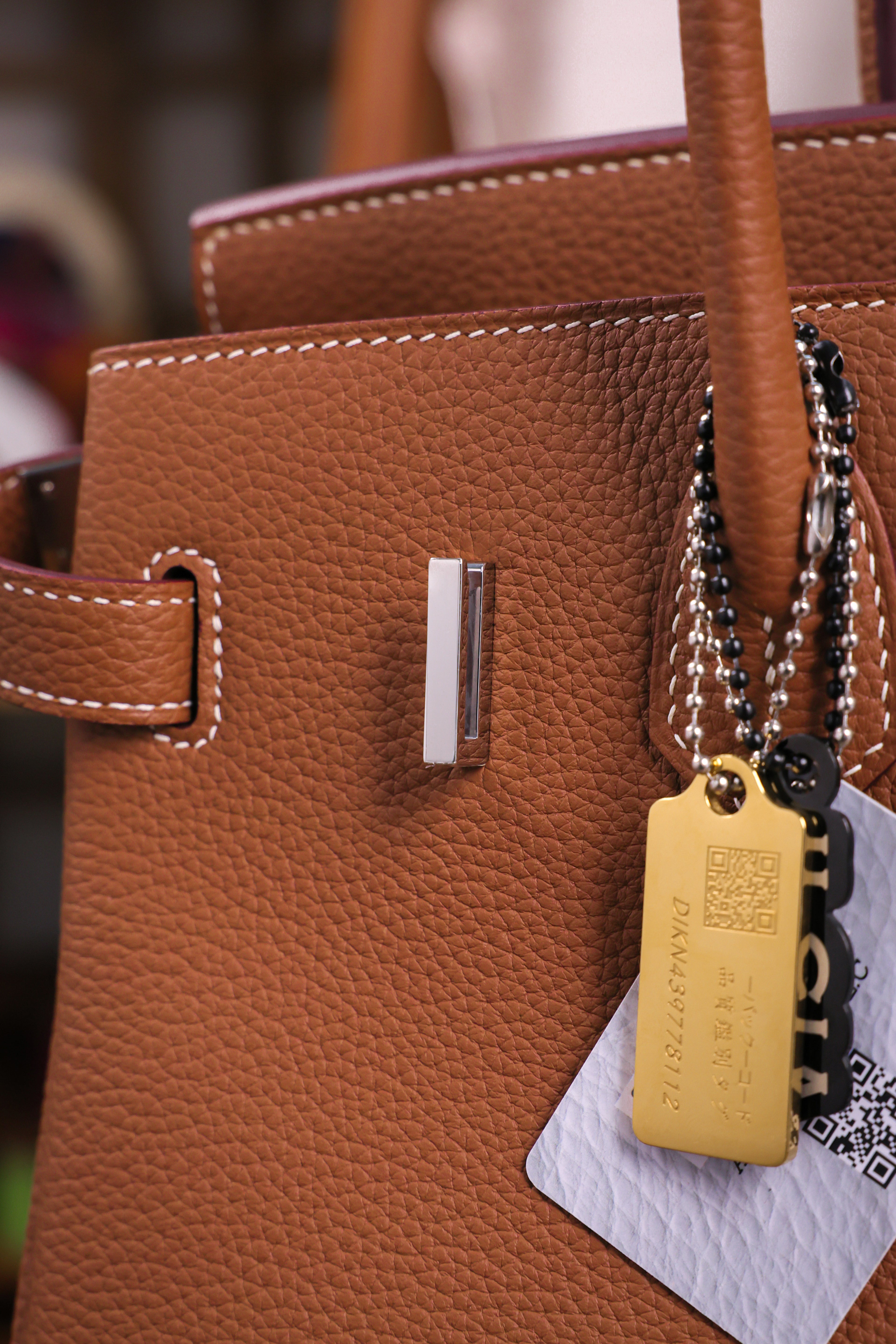 Birkin- All Handmade Golden / Sliver Golden brown togo leather