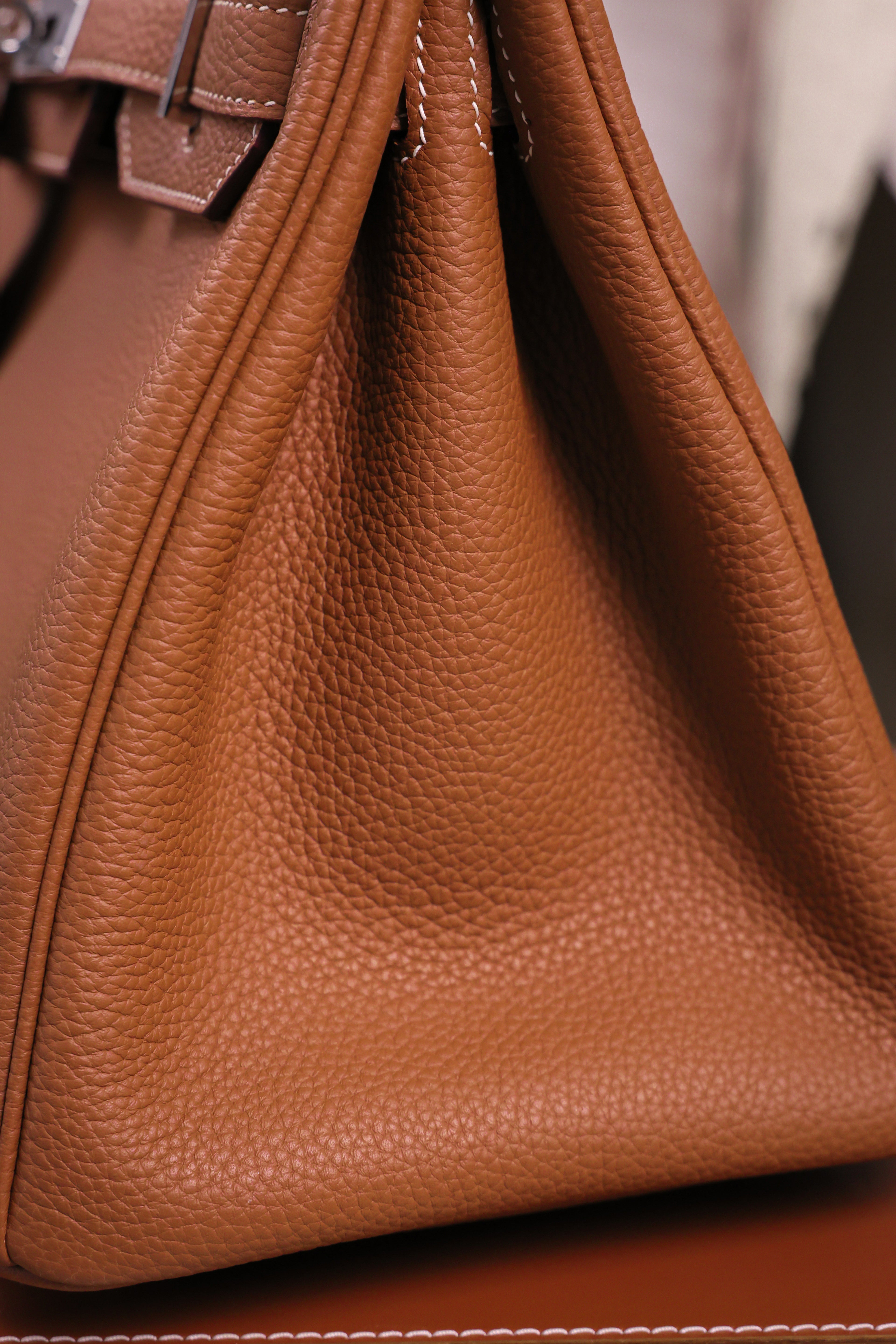 Birkin- All Handmade Golden / Sliver Golden brown togo leather