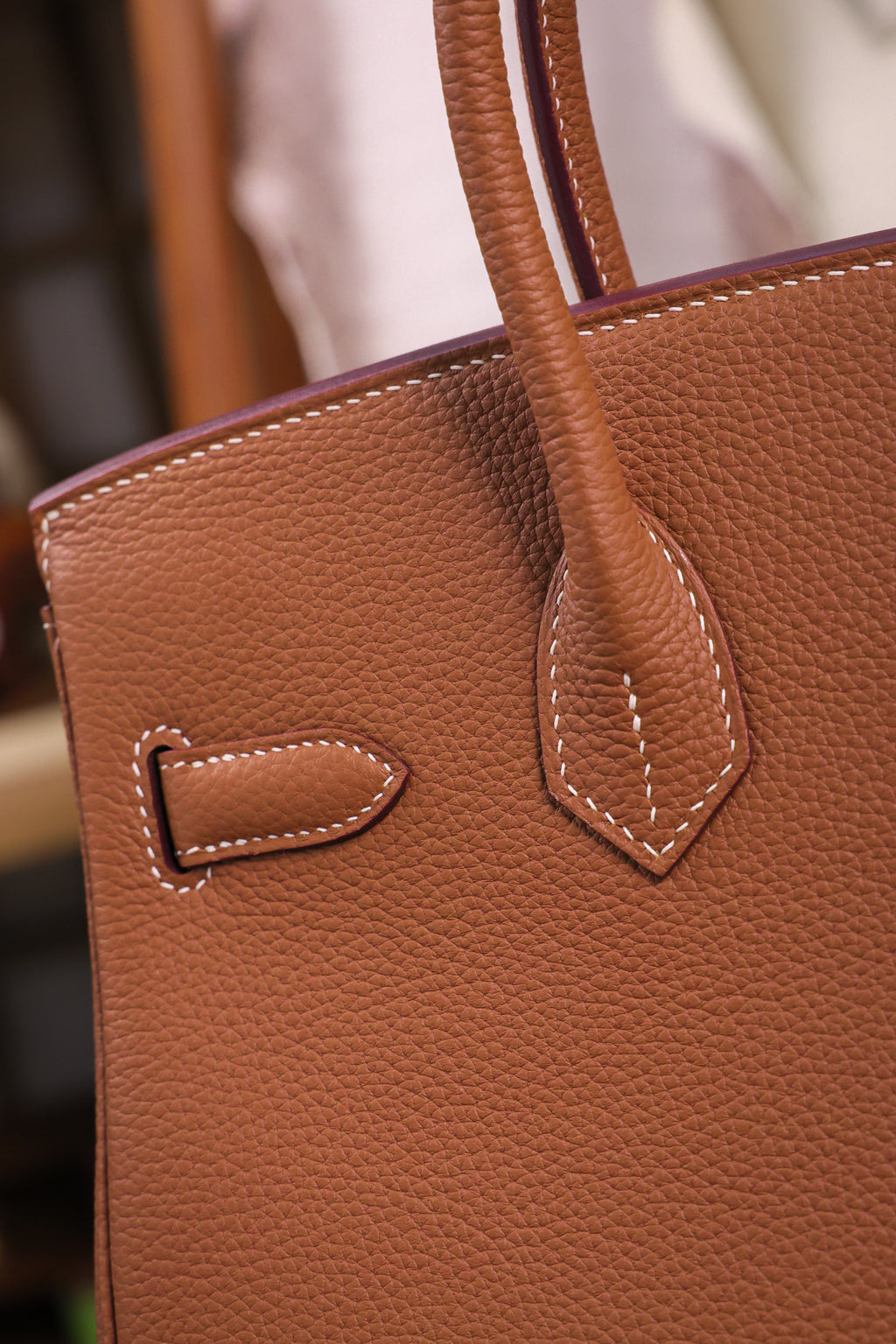 Birkin- All Handmade Golden / Sliver Golden brown togo leather