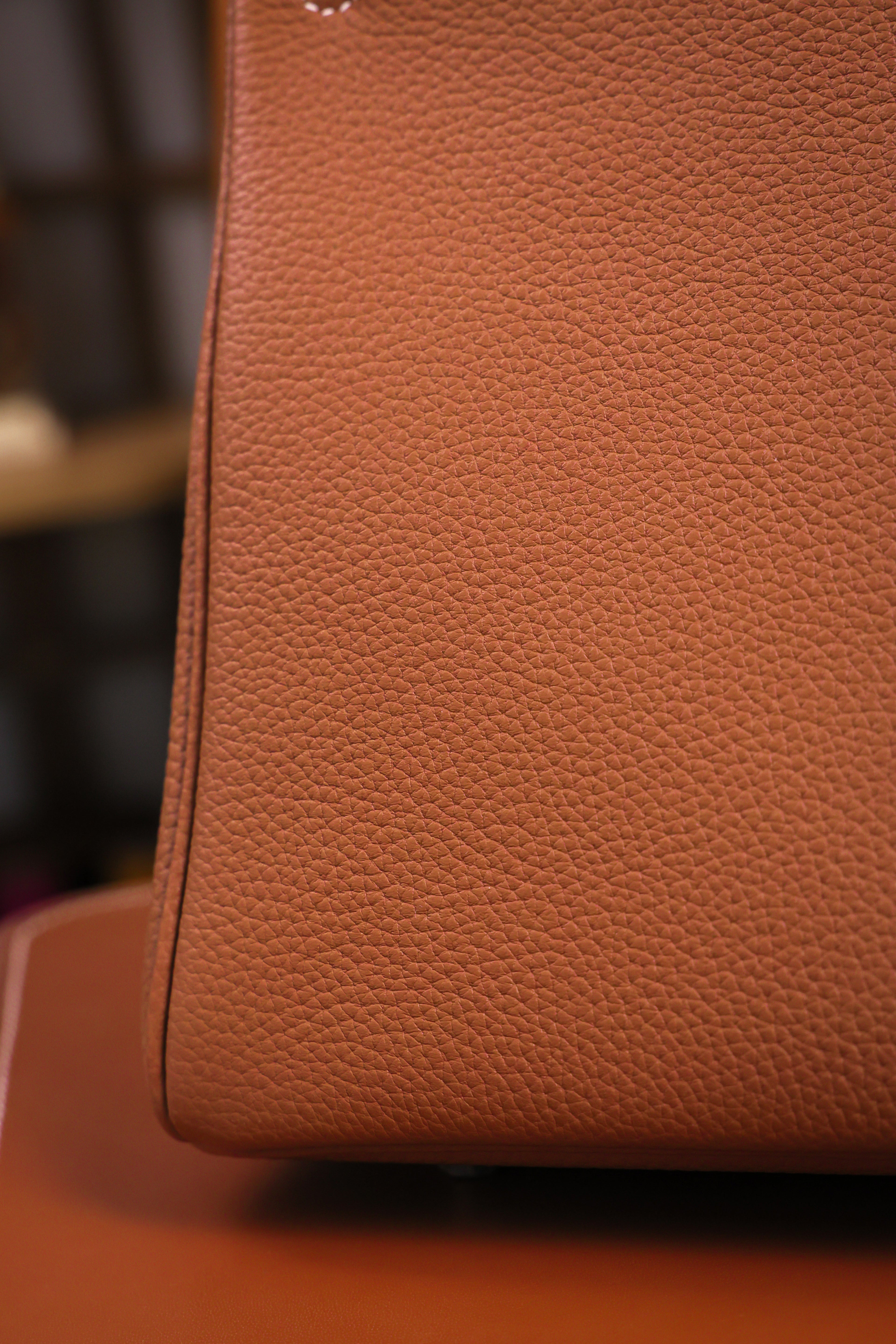 Birkin- All Handmade Golden / Sliver Golden brown togo leather